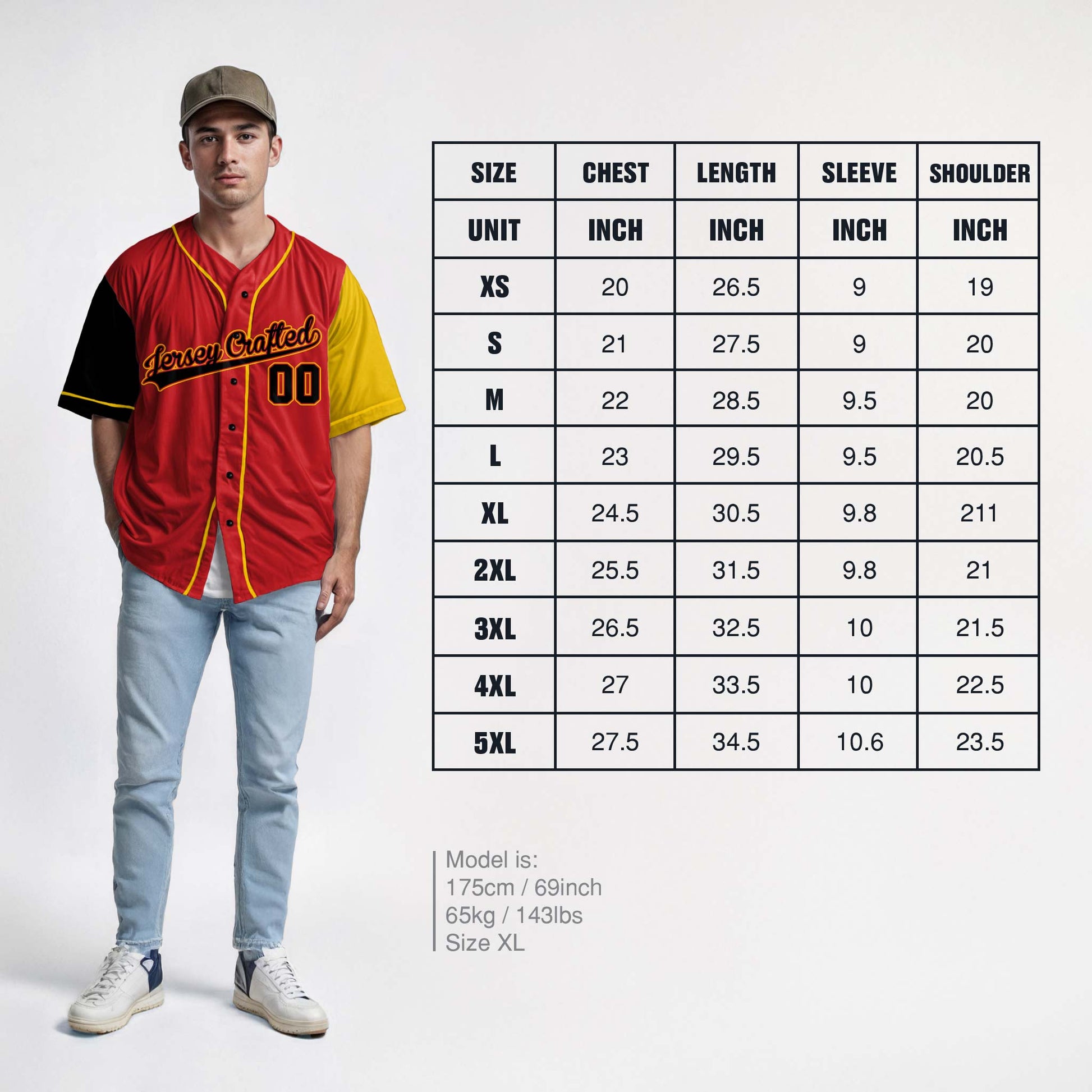 Custom Baseball Jersey Red Yellow and Black With Piping - Design Your Own