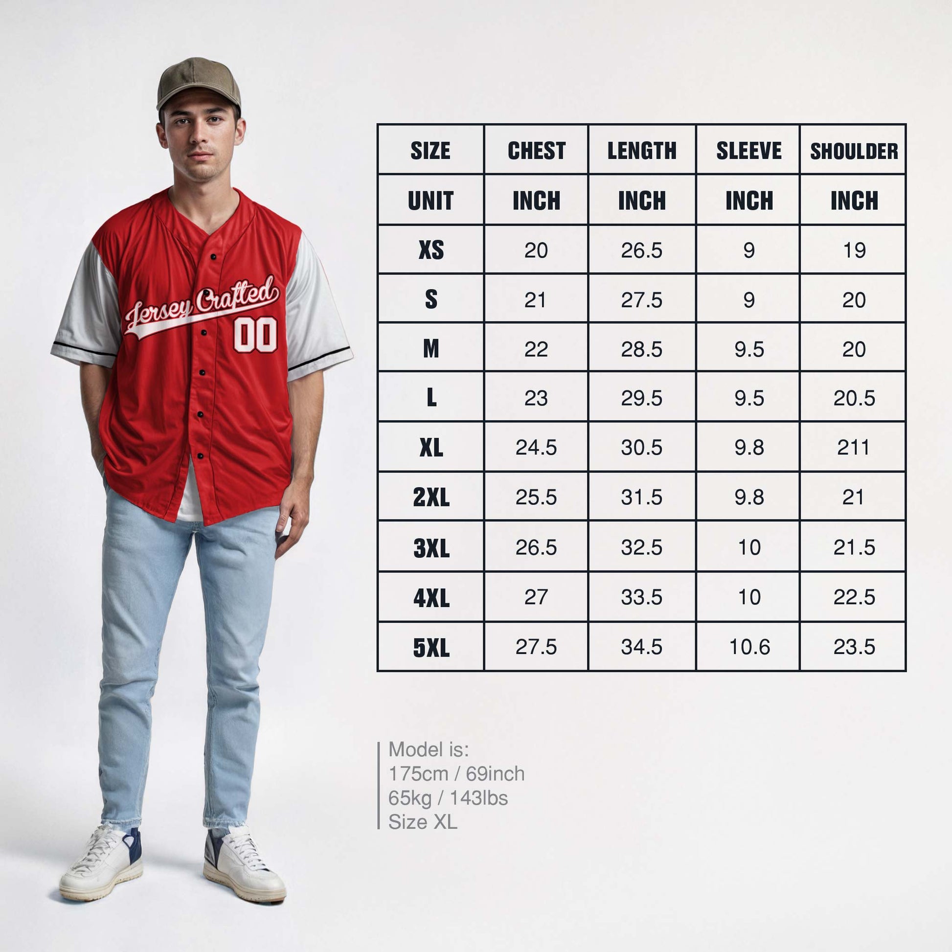 Custom Baseball Jersey Red White and Black - Design Your Own