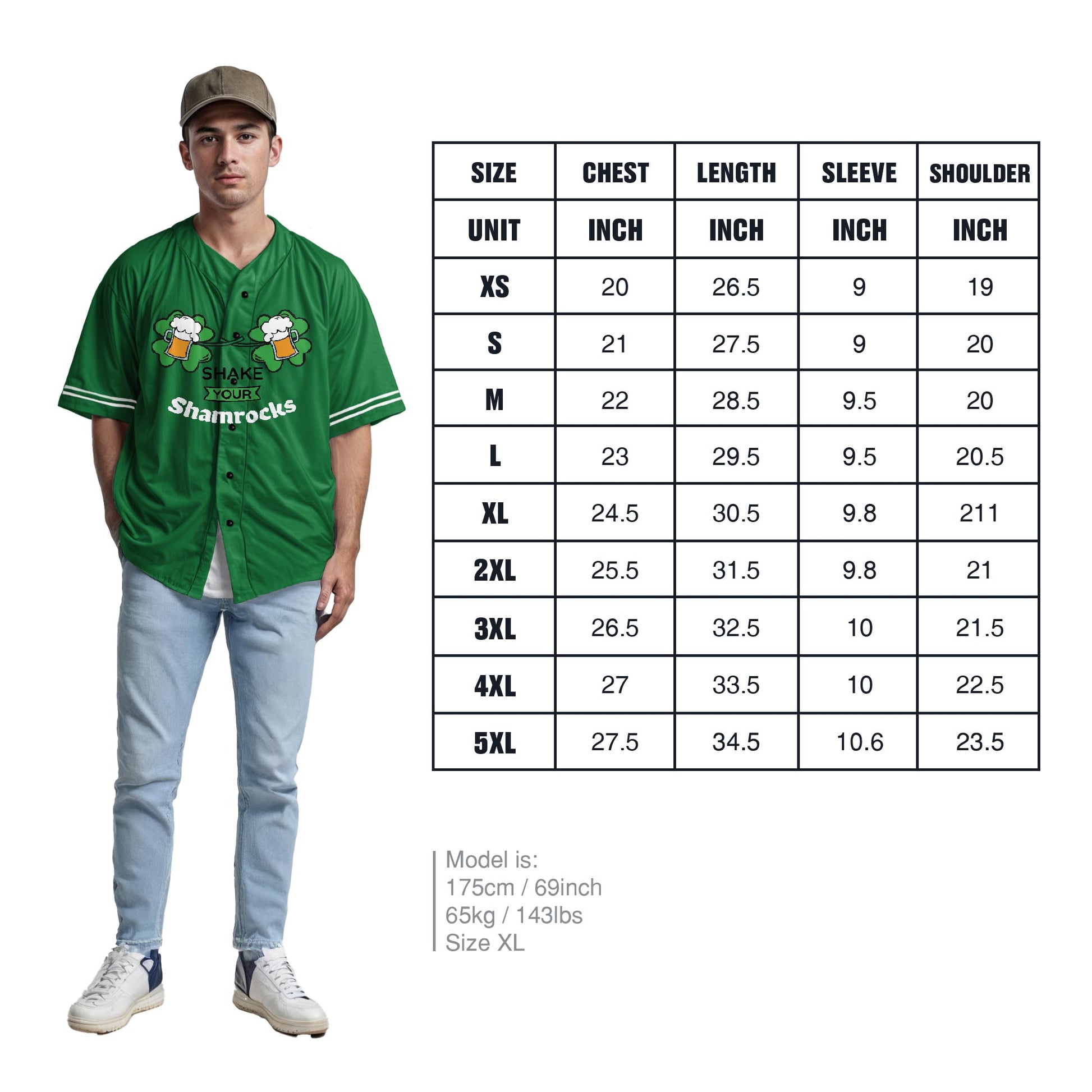 Custom St. Patrick's Day Baseball Jersey Shake Your Shamrocks 2 - Design Your Own