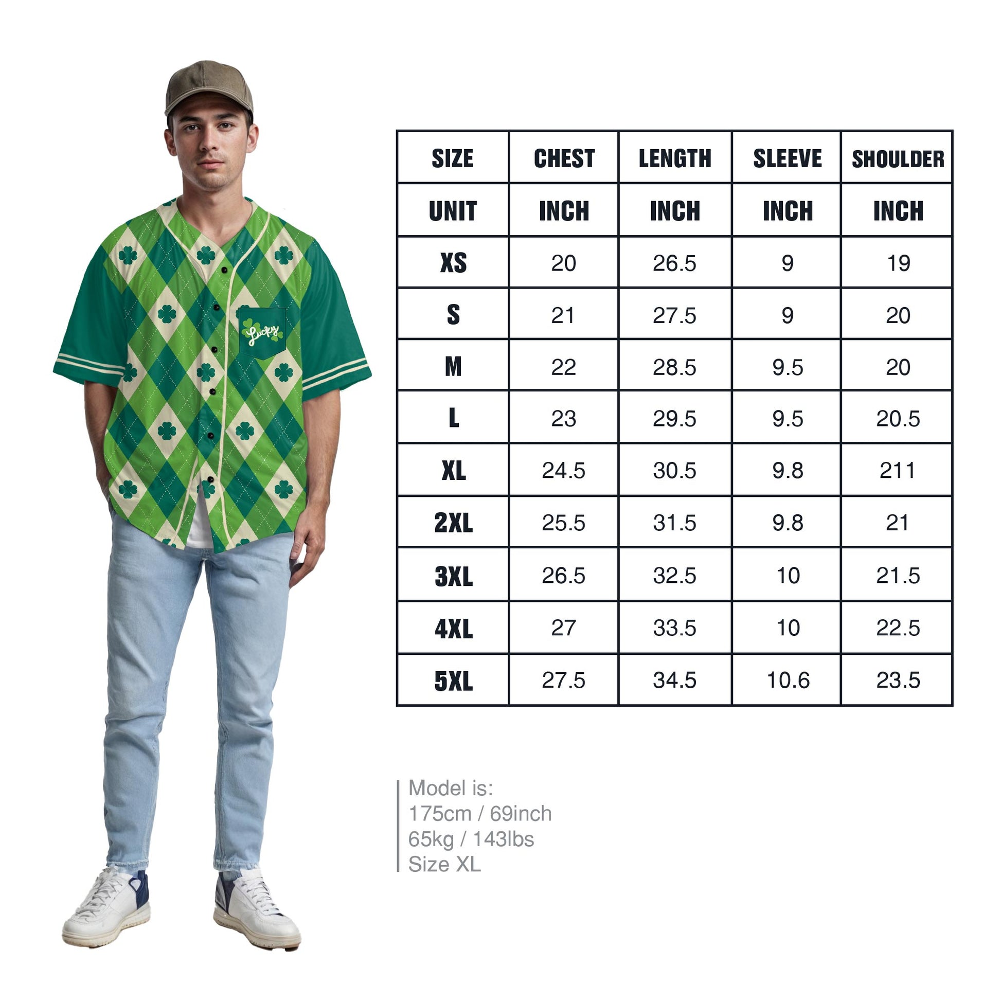 Custom St. Patrick's Day Baseball Jersey Shamrock & Lucky - Design Your Own