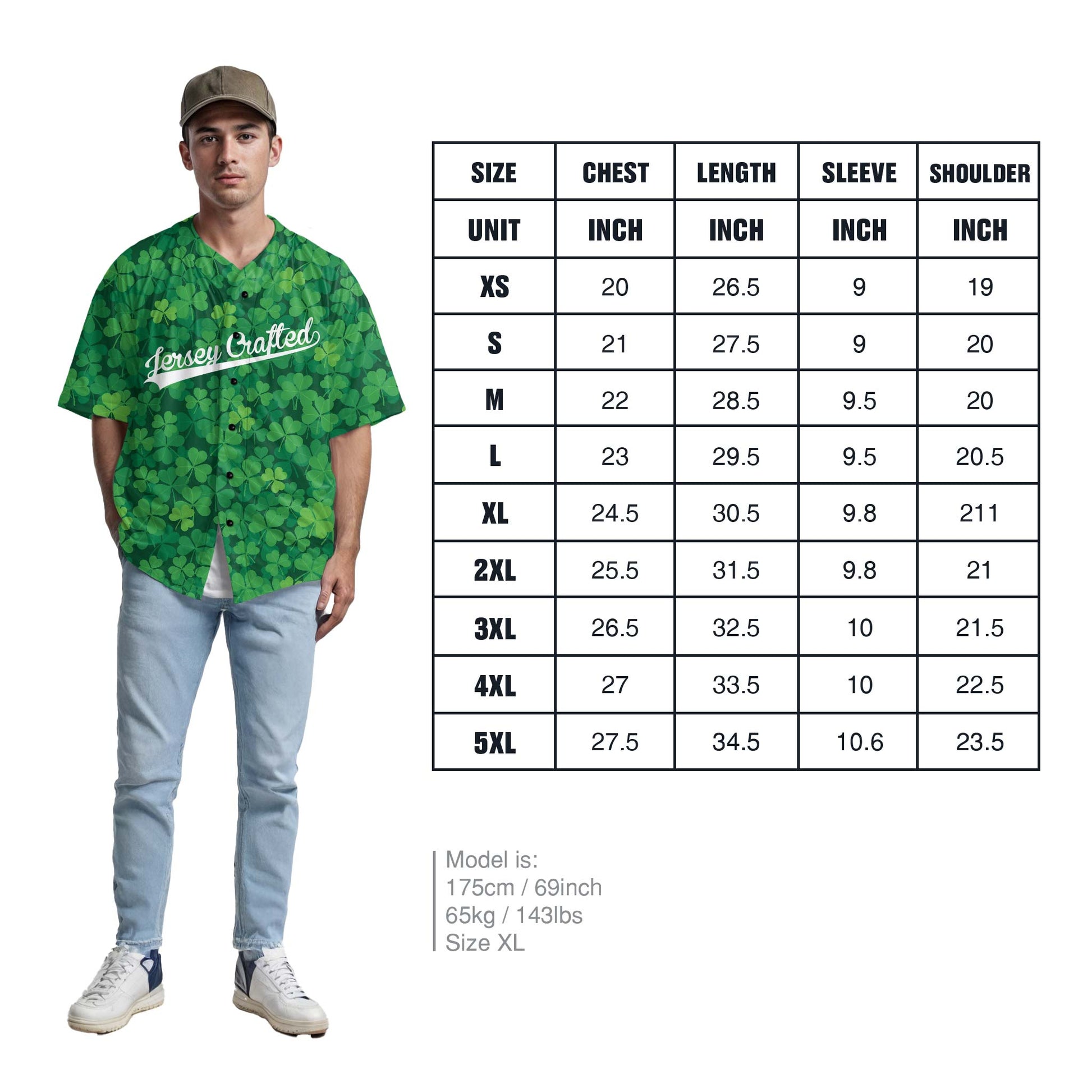 Custom St. Patrick's Day Baseball Jersey Shamrock - Design Your Own