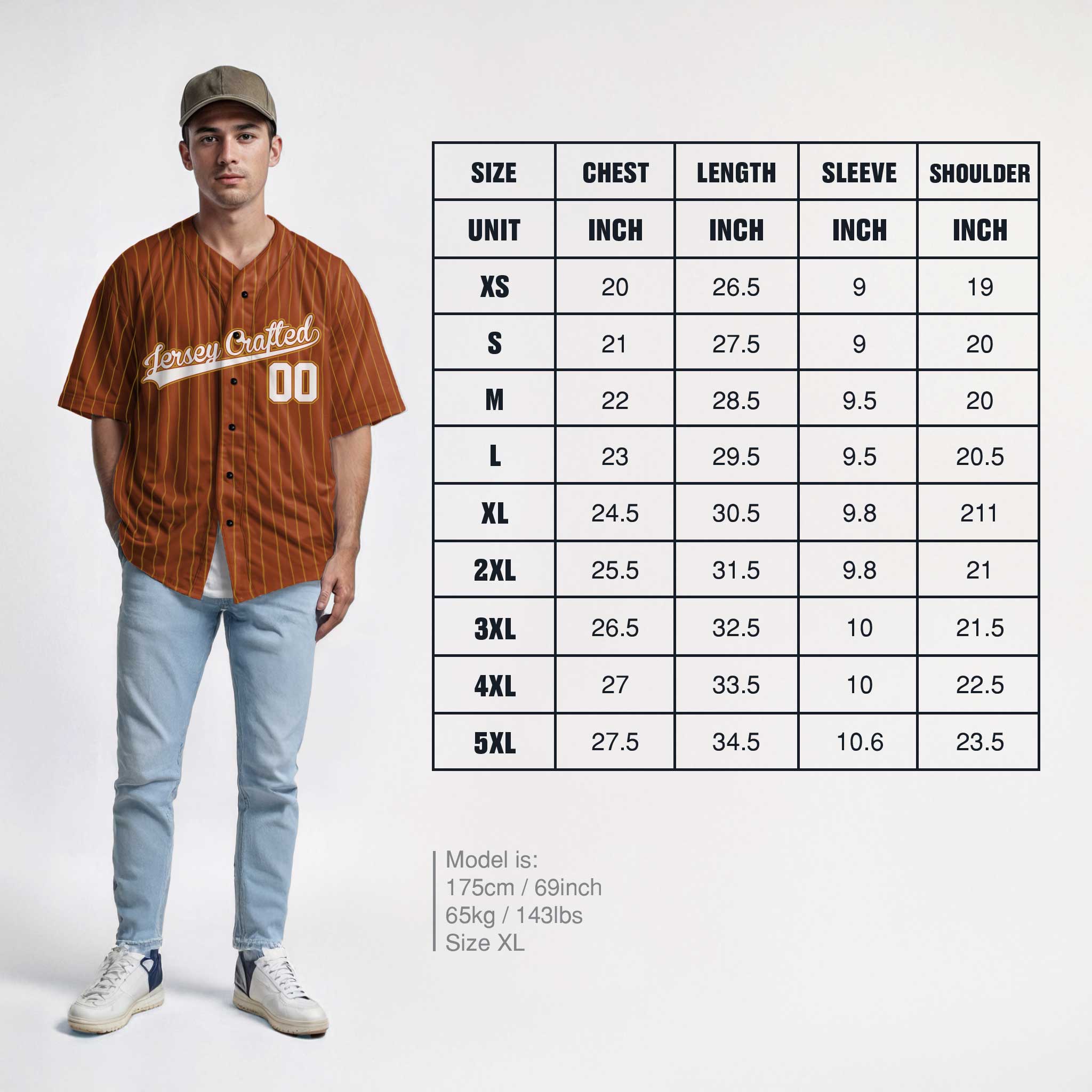 Custom Pinstripe Baseball Jersey Texas Orange and Old Gold