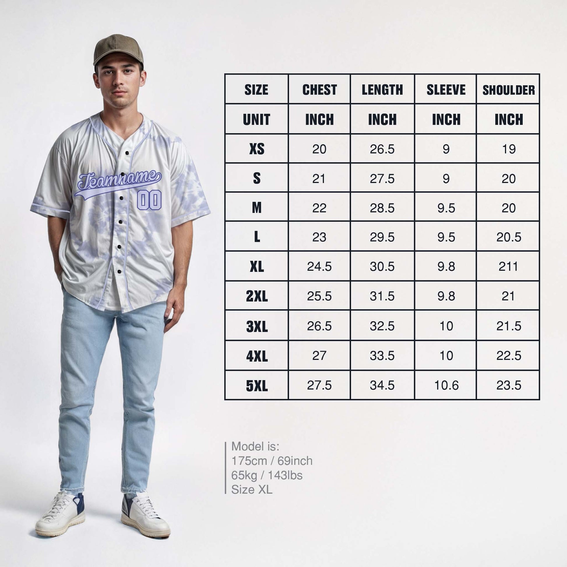 Custom Tie Dye Baseball Jersey White and Light Gray With Piping - Design Your Own