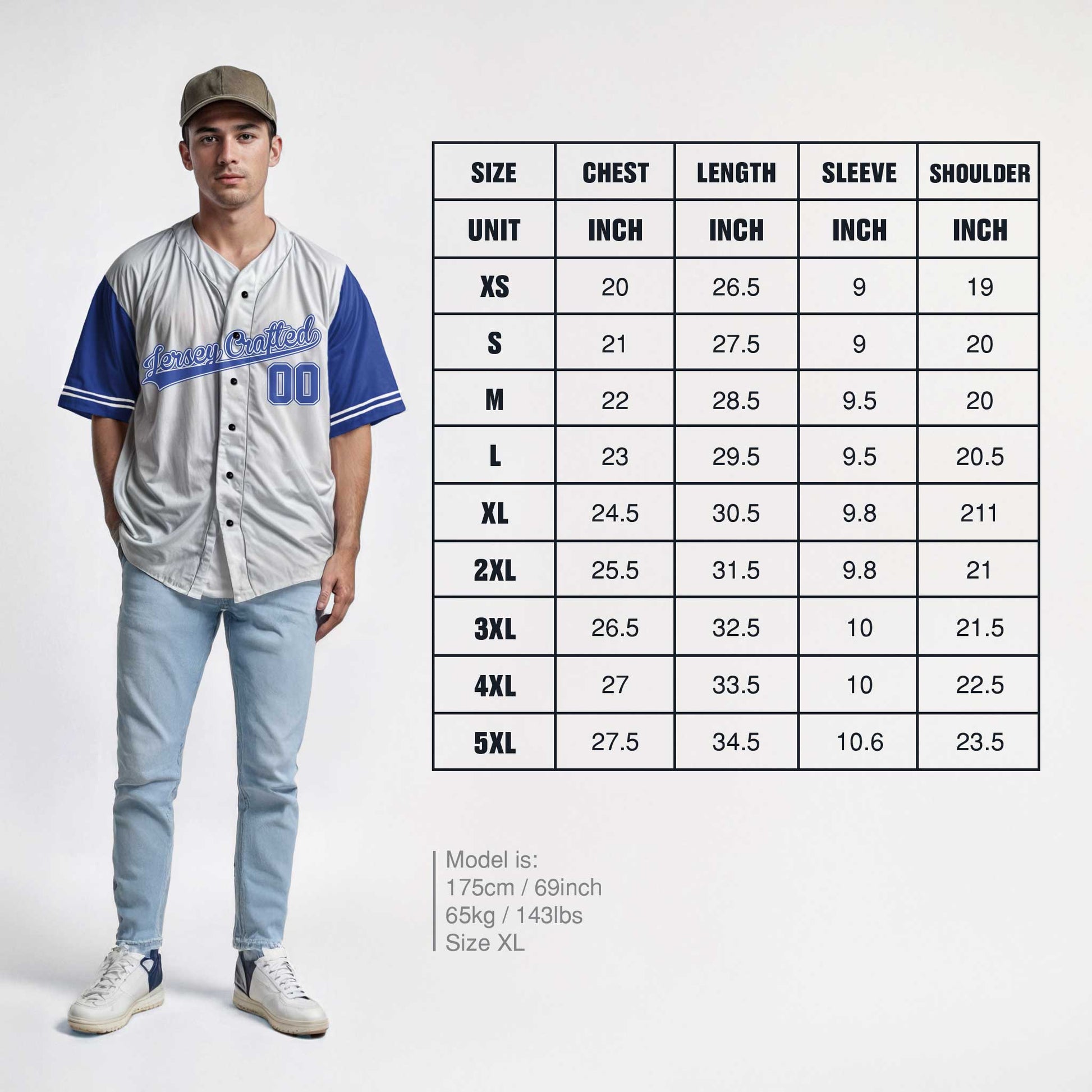 Custom Baseball Jersey White and Blue - Design Your Own Jersey
