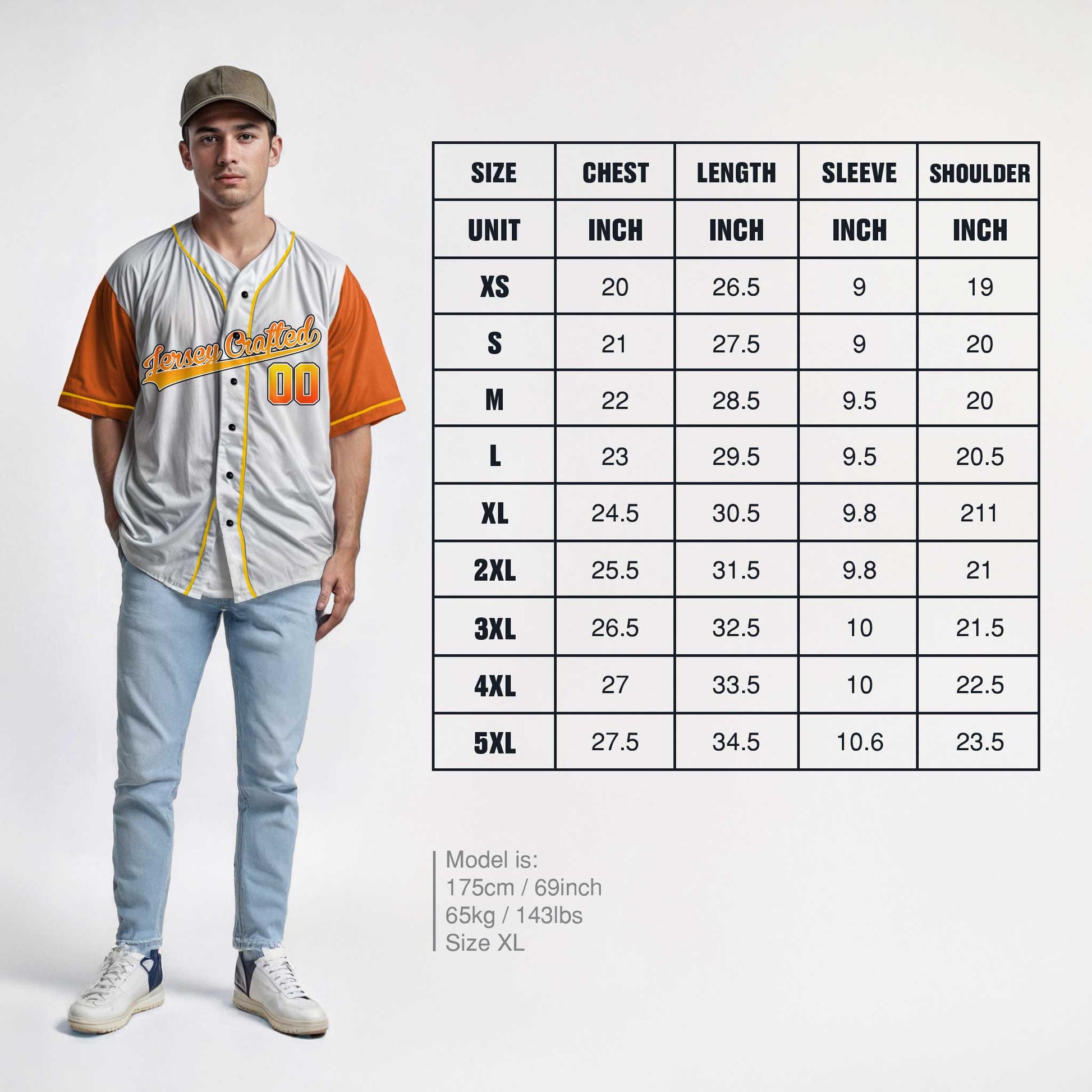 Custom Baseball Jersey White Gold and Orange With Piping - Design Your Own