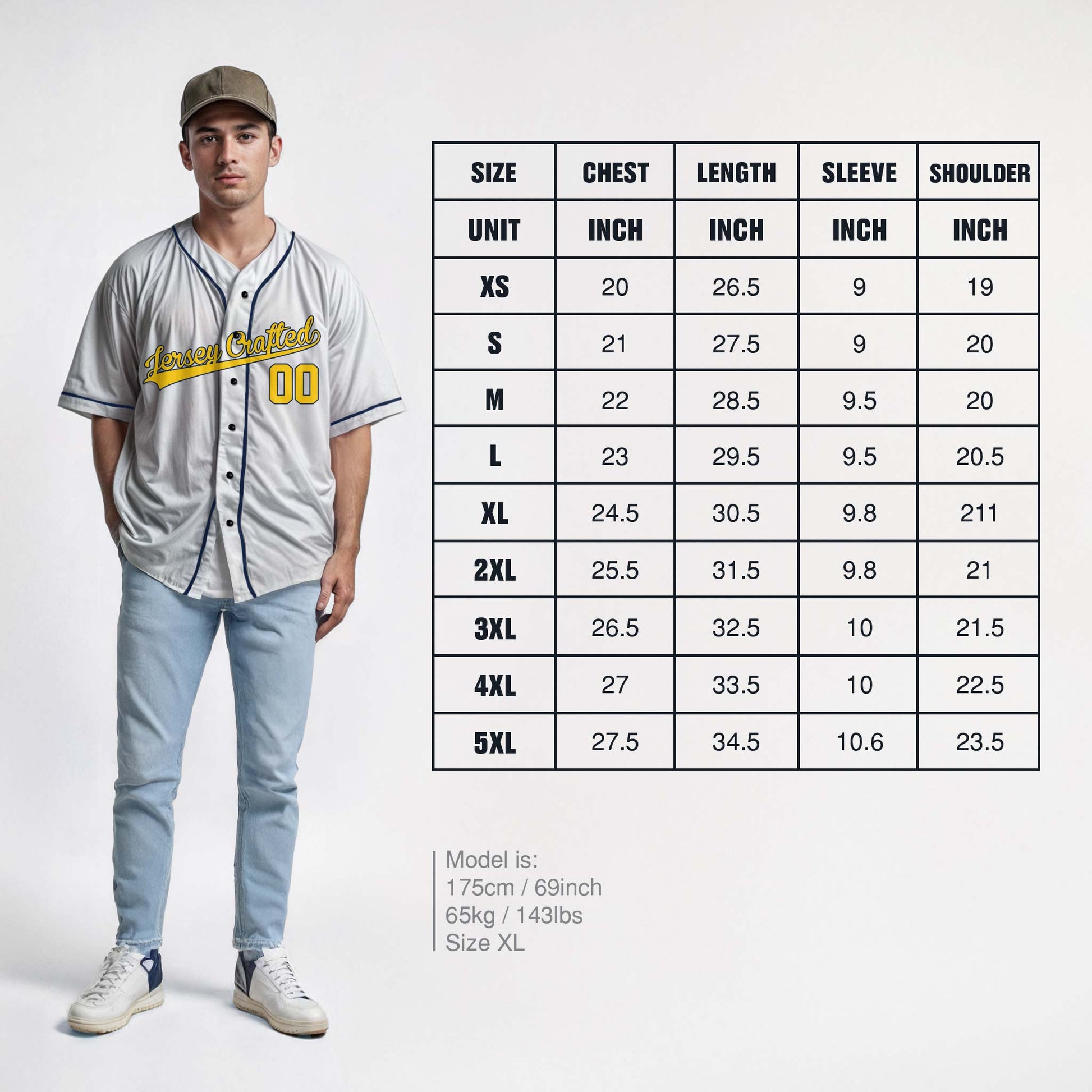 Custom Baseball Jersey White and Yellow With Piping - Design Your Own