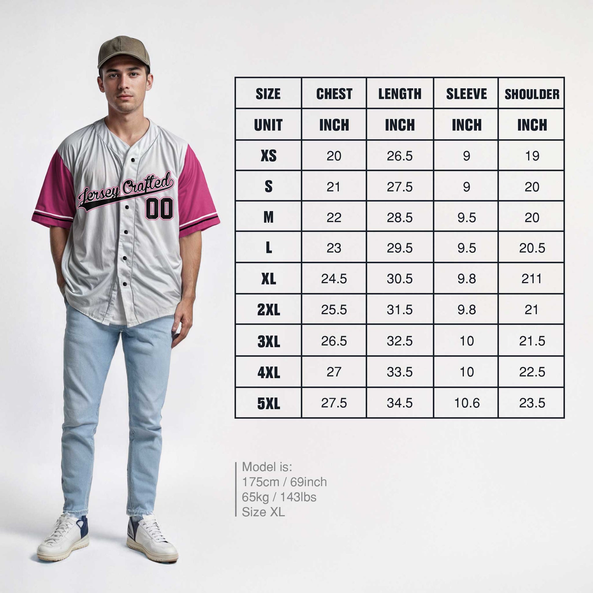 Custom Baseball Jersey White Pink and Black - Design Your Own