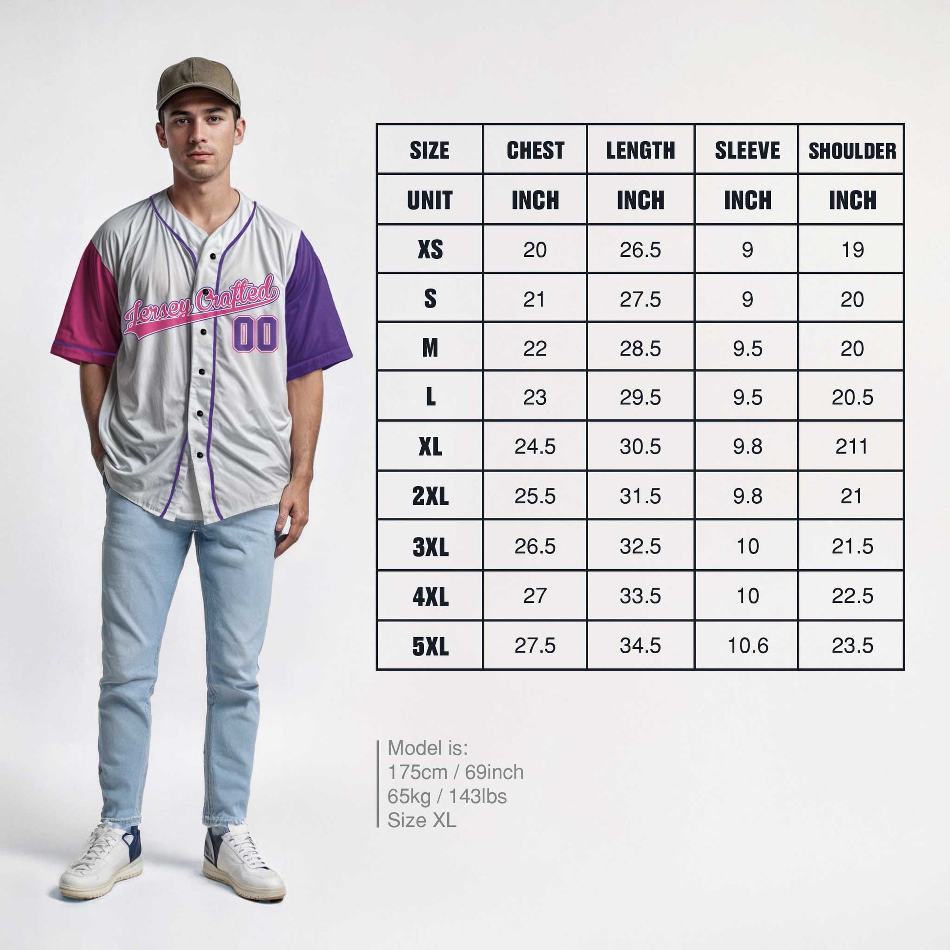Custom Baseball Jersey White Purple and Pink With Piping - Design Your Own