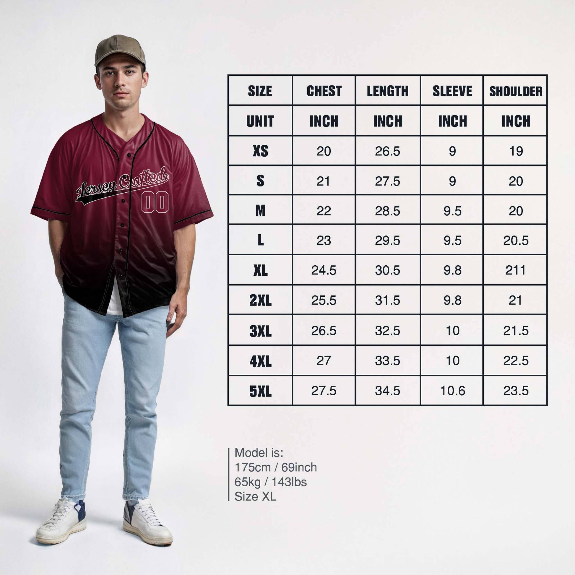Custom Gradient Baseball Jersey Wine and Black With Piping - Design Your Own