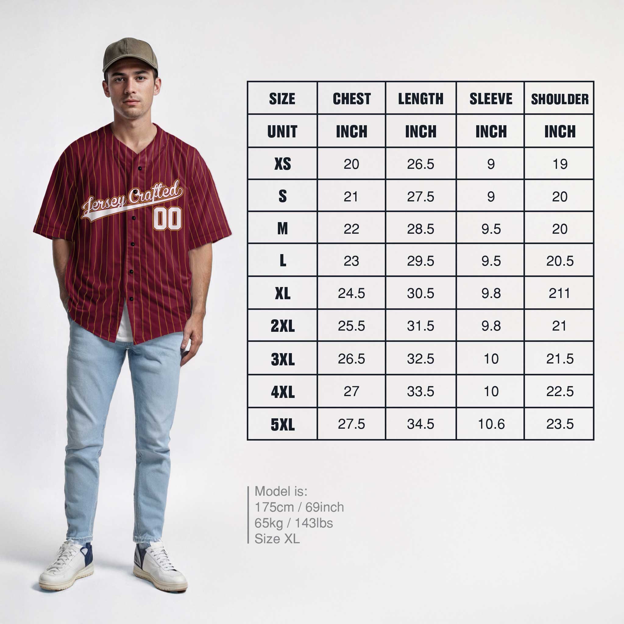 Custom Pinstripe Baseball Jersey Burgundy Gold and White - Design