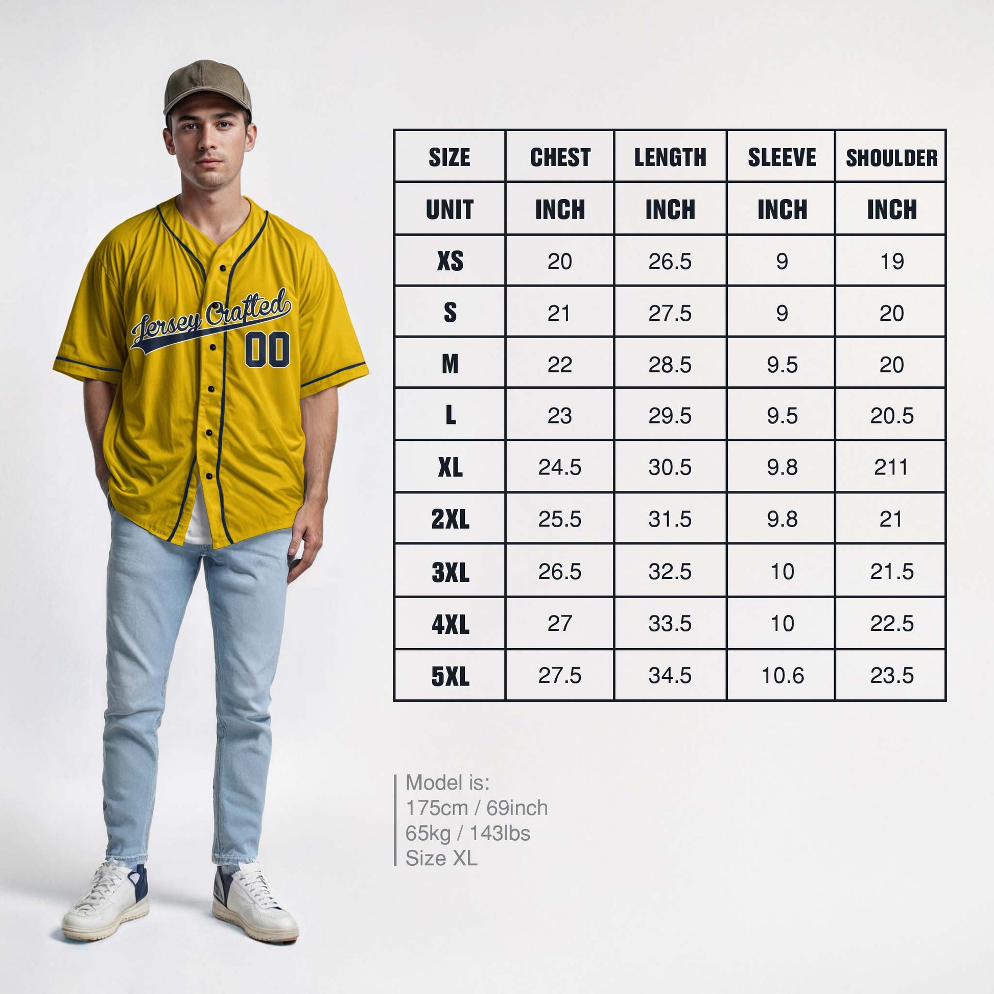 Custom Baseball Jersey Yellow and Navy With Piping - Design Your Own