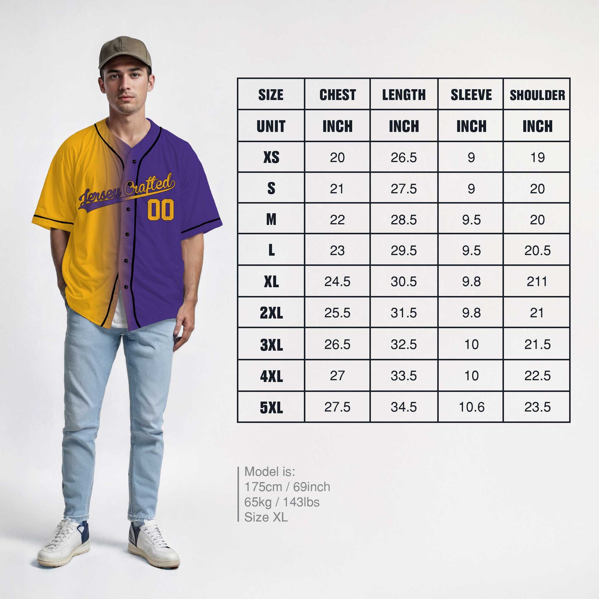 Custom Baseball Jersey Yellow and Purple With Black Piping - Design Your Own