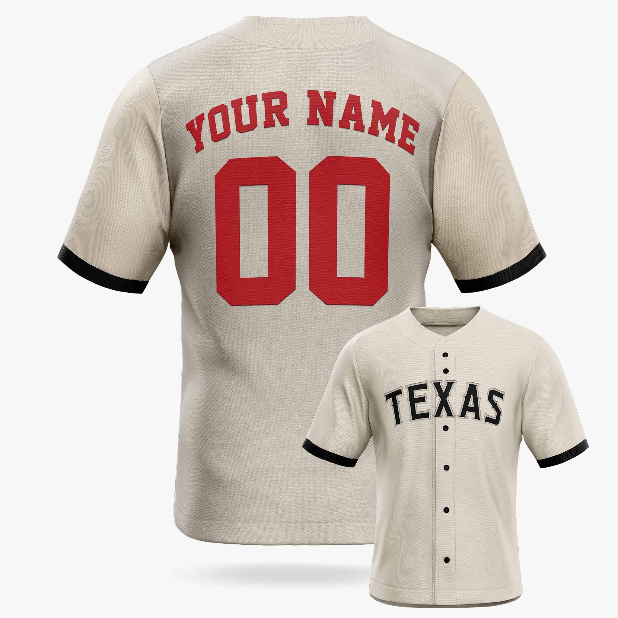 Custom City Baseball Jersey - Texas Beige - Design Your Own