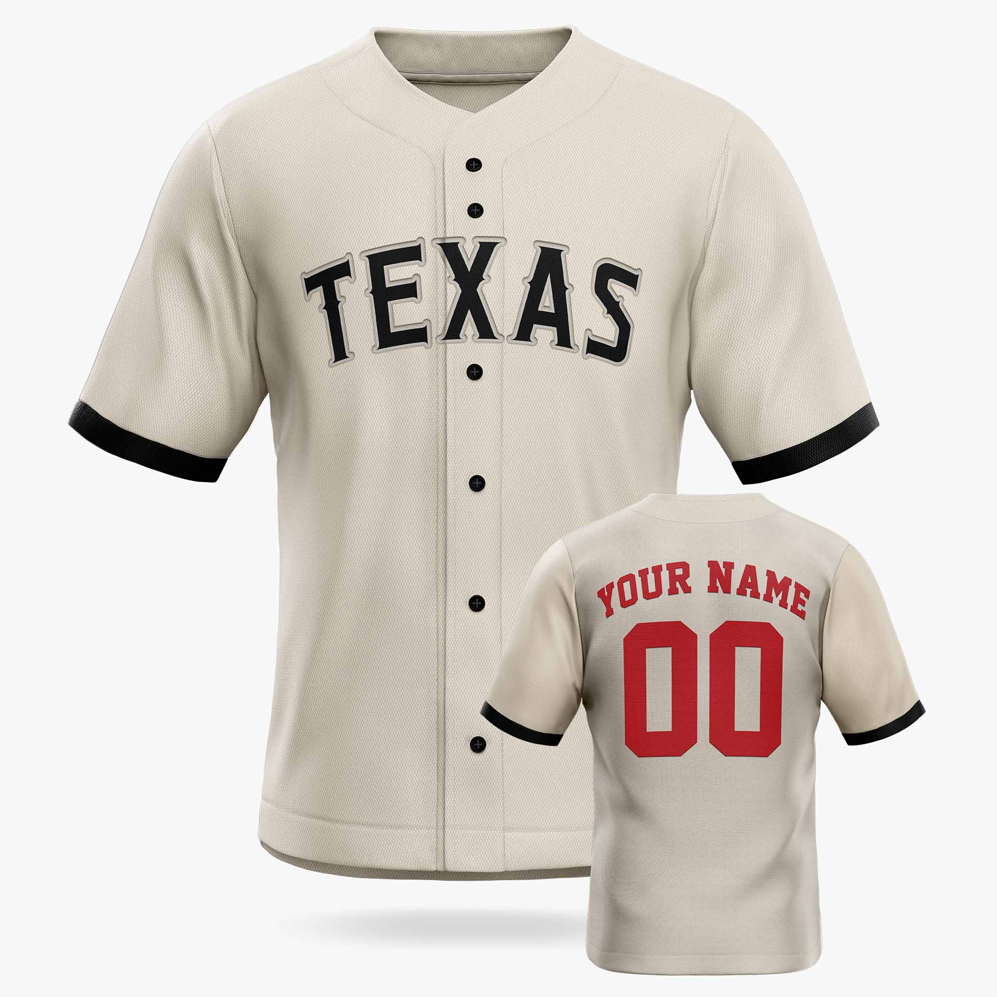 Custom City Baseball Jersey - Texas Beige - Design Your Own