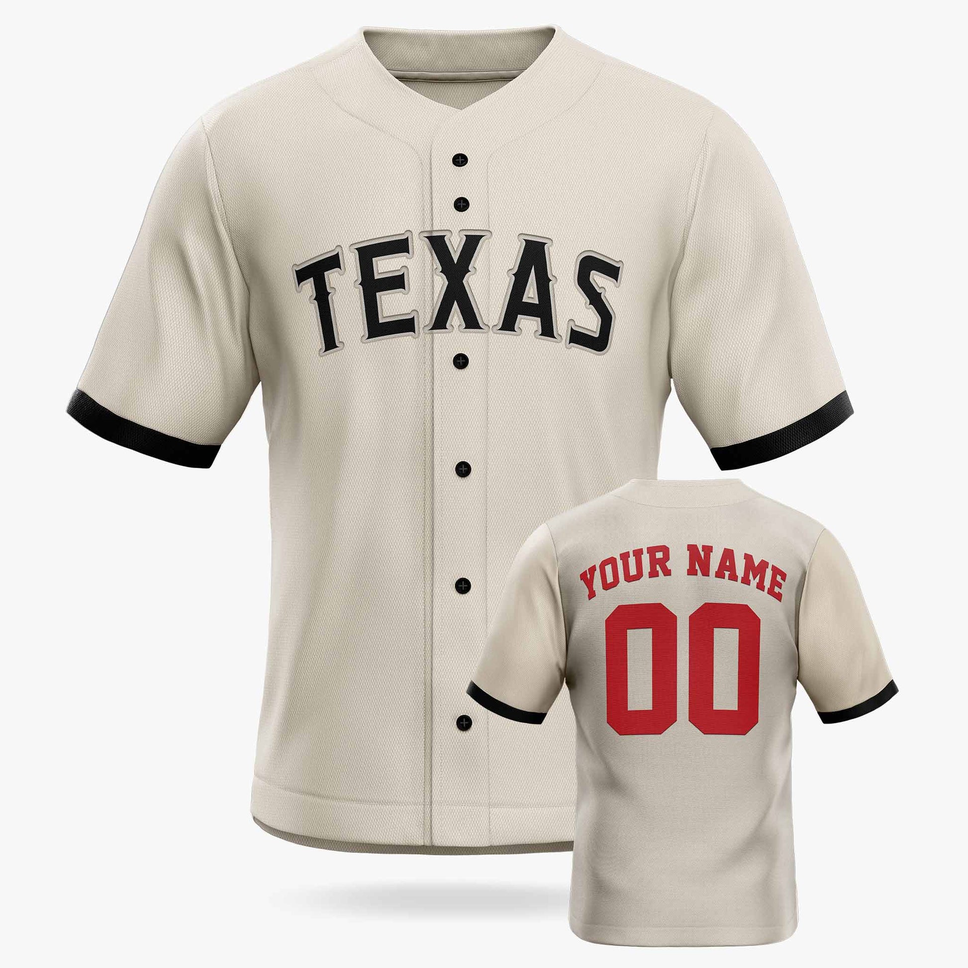 Custom City Baseball Jersey - Texas Beige - Design Your Own