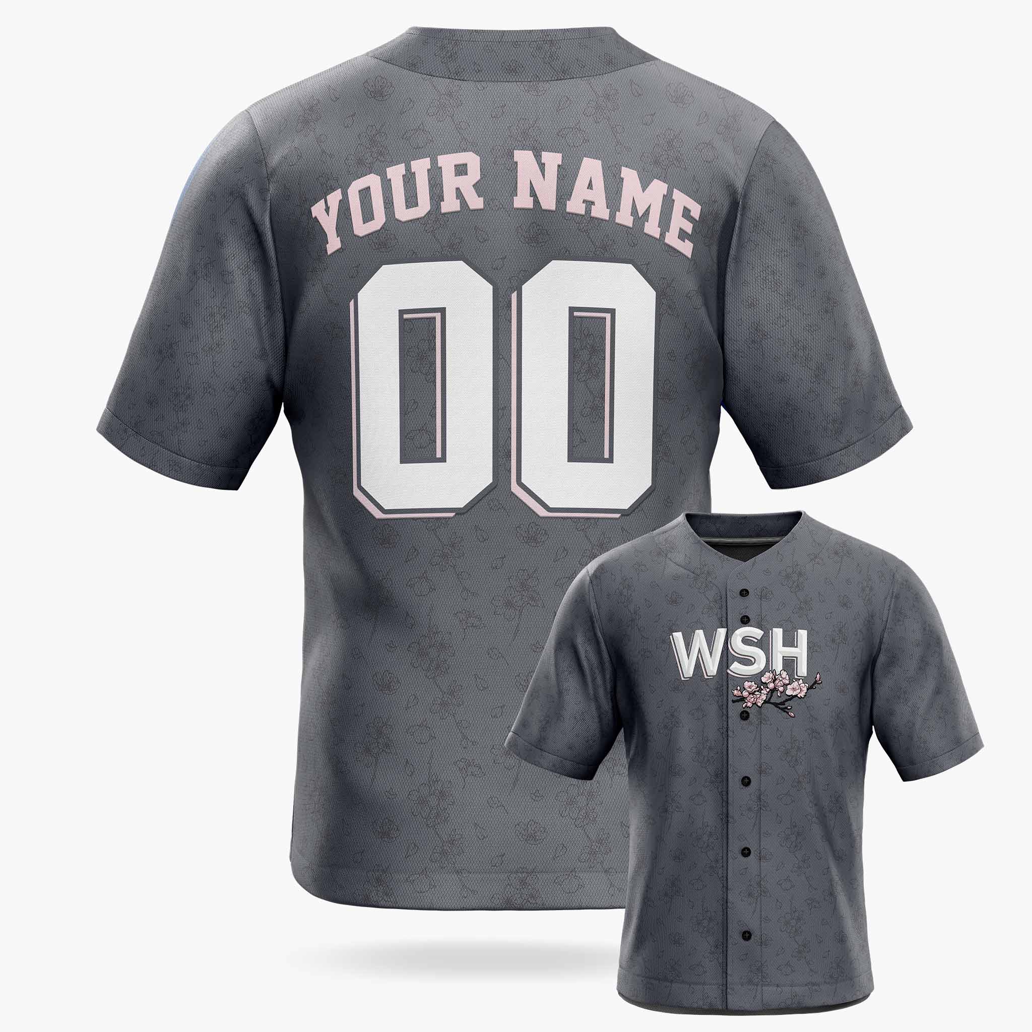 Custom City Baseball Jersey - WSH Gray - Design Your Own