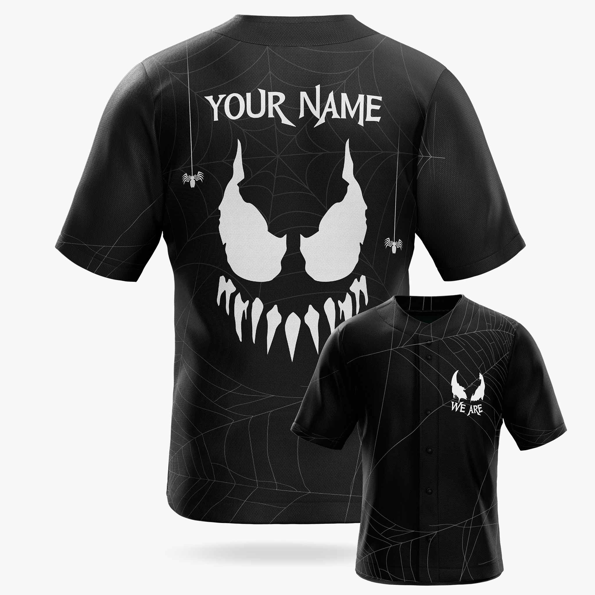 Custom Halloween Baseball Jersey - Horror Movie Design We Are - Add Your Name