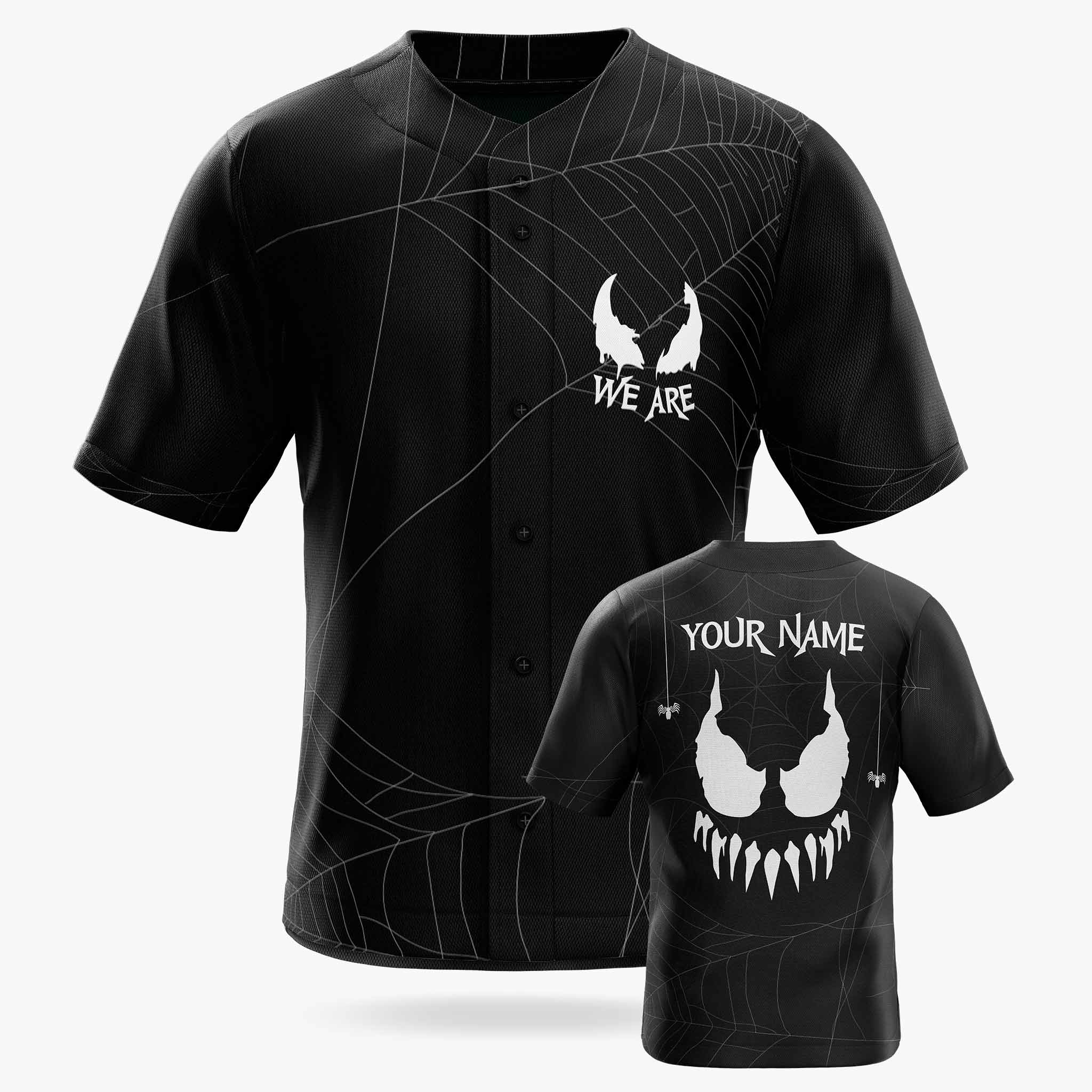 Custom Halloween Baseball Jersey - Horror Movie Design We Are - Add Your Name