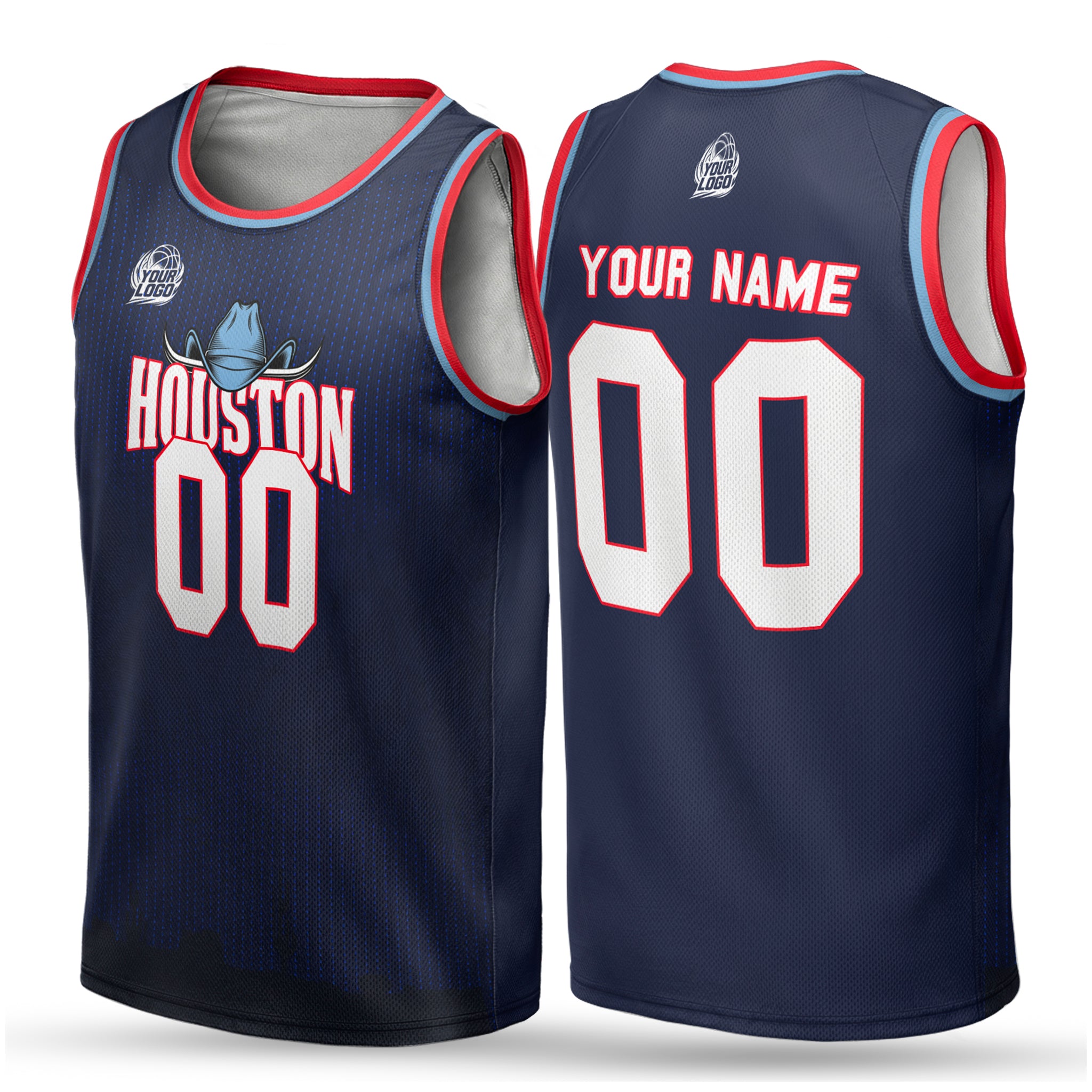 Custom City Basketball Jersey Houston Design - Add Your Name and Number