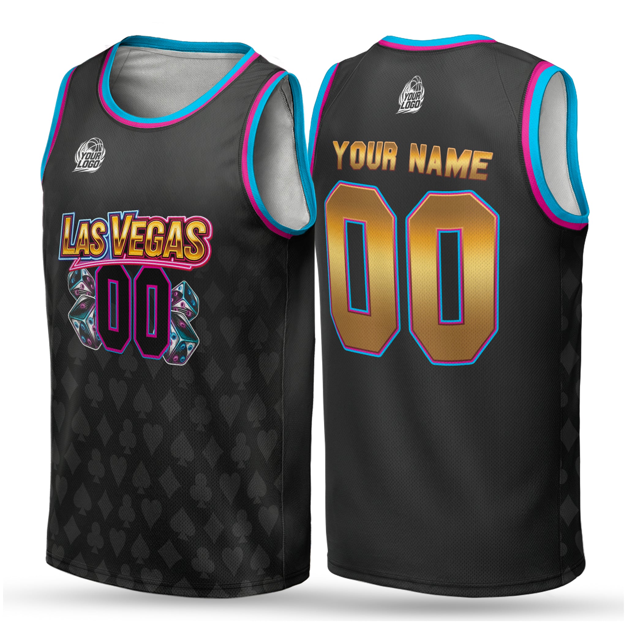 Custom City Basketball Jersey Las Vegas Design - Add Your Name and Number
