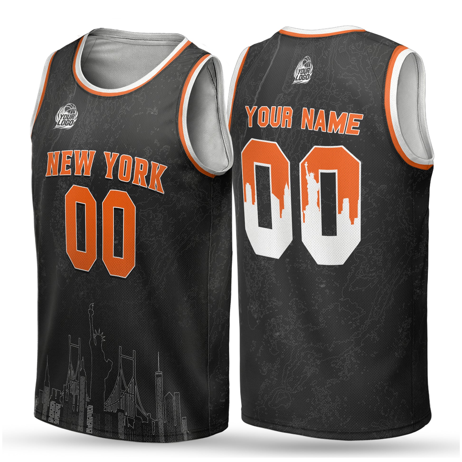 Custom City Basketball Jersey New York Orange Design - Add Your Name and Number
