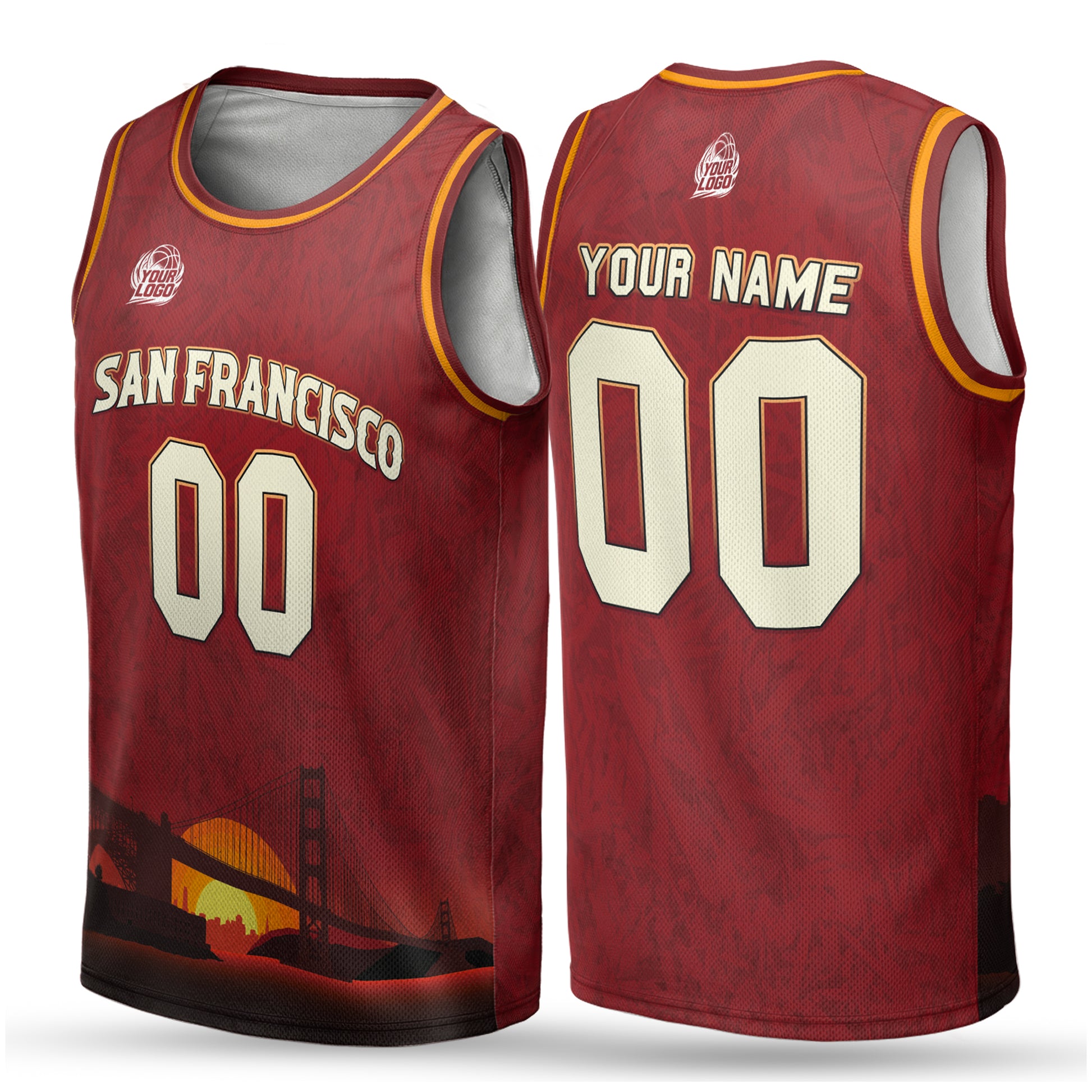 Custom City Basketball Jersey San Francisco Design - Add Your Name and Number