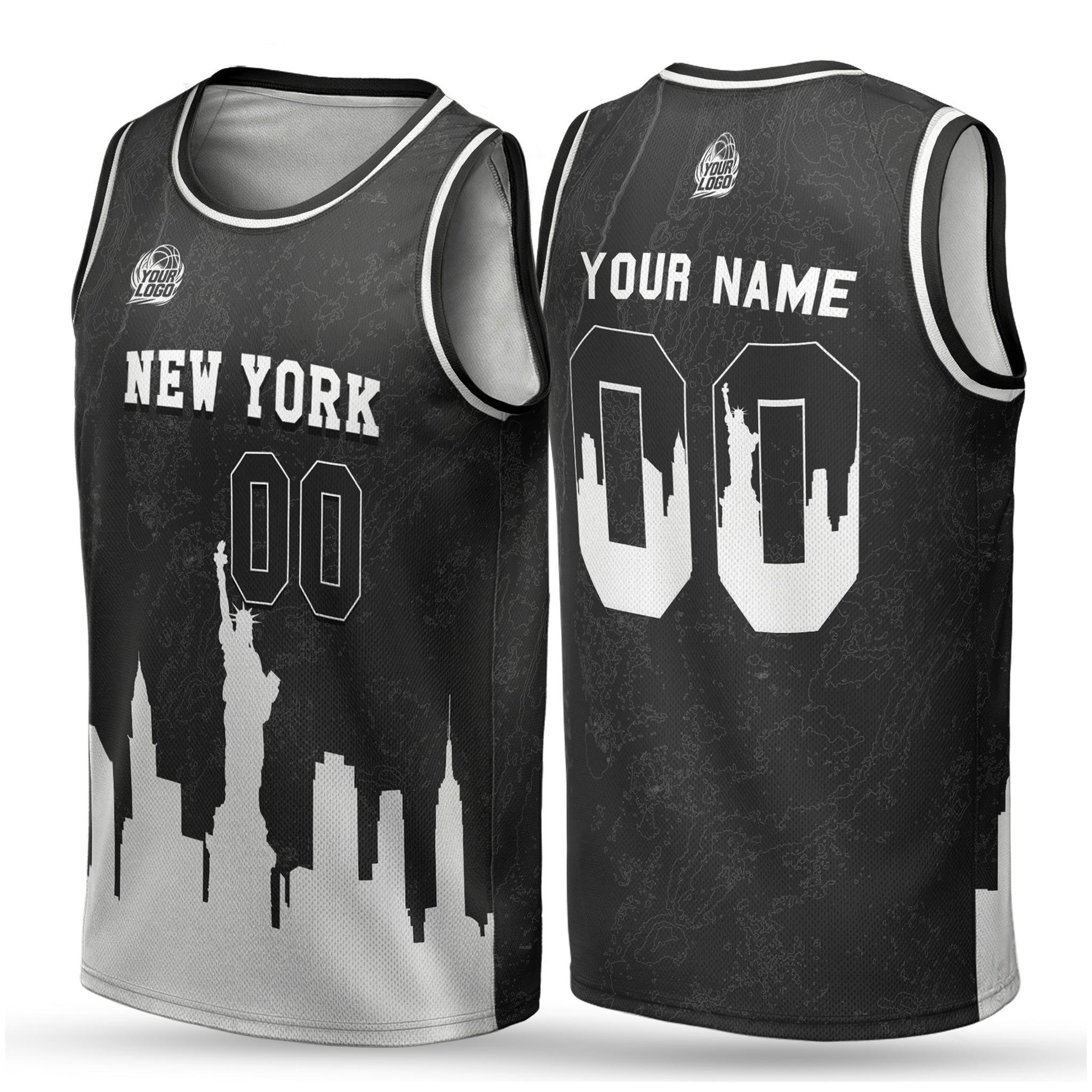 Custom City Basketball Jersey New York Grey Design - Add Your Name and Number