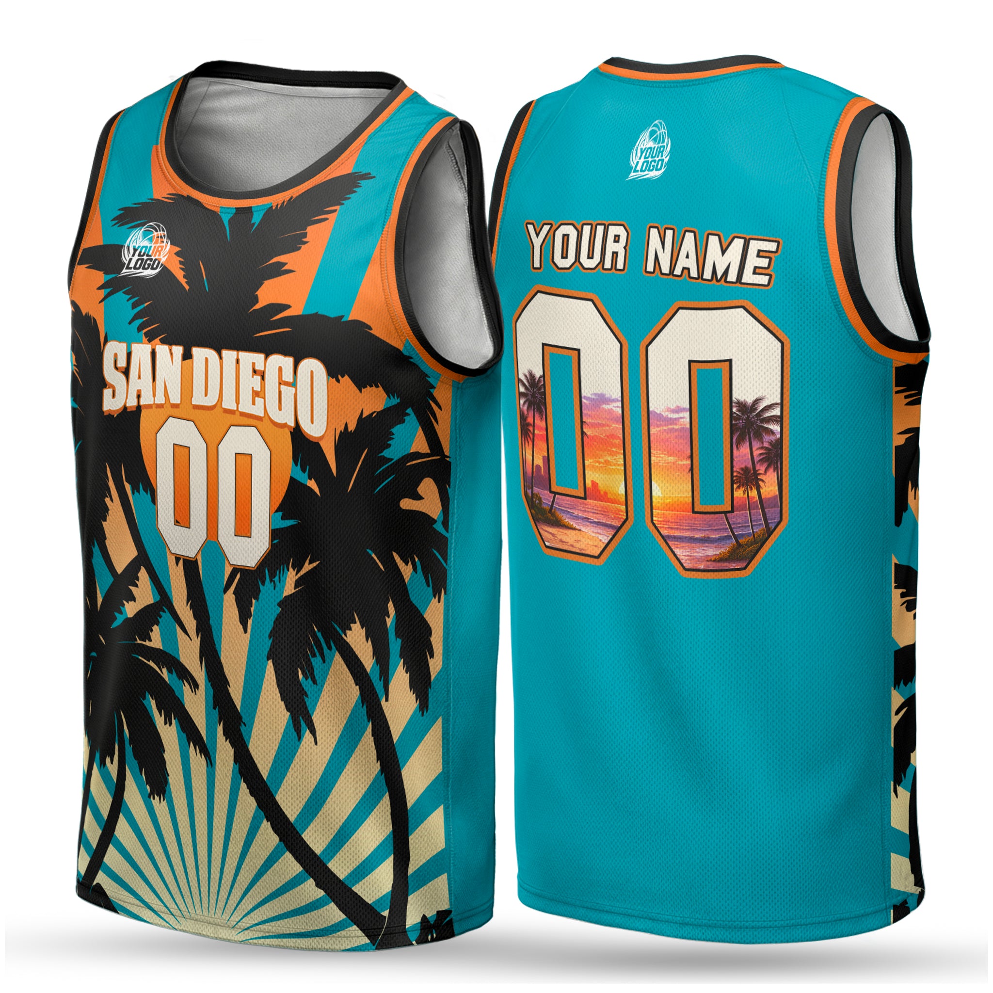 Custom City Basketball Jersey San Diego Design - Add Your Name and Number