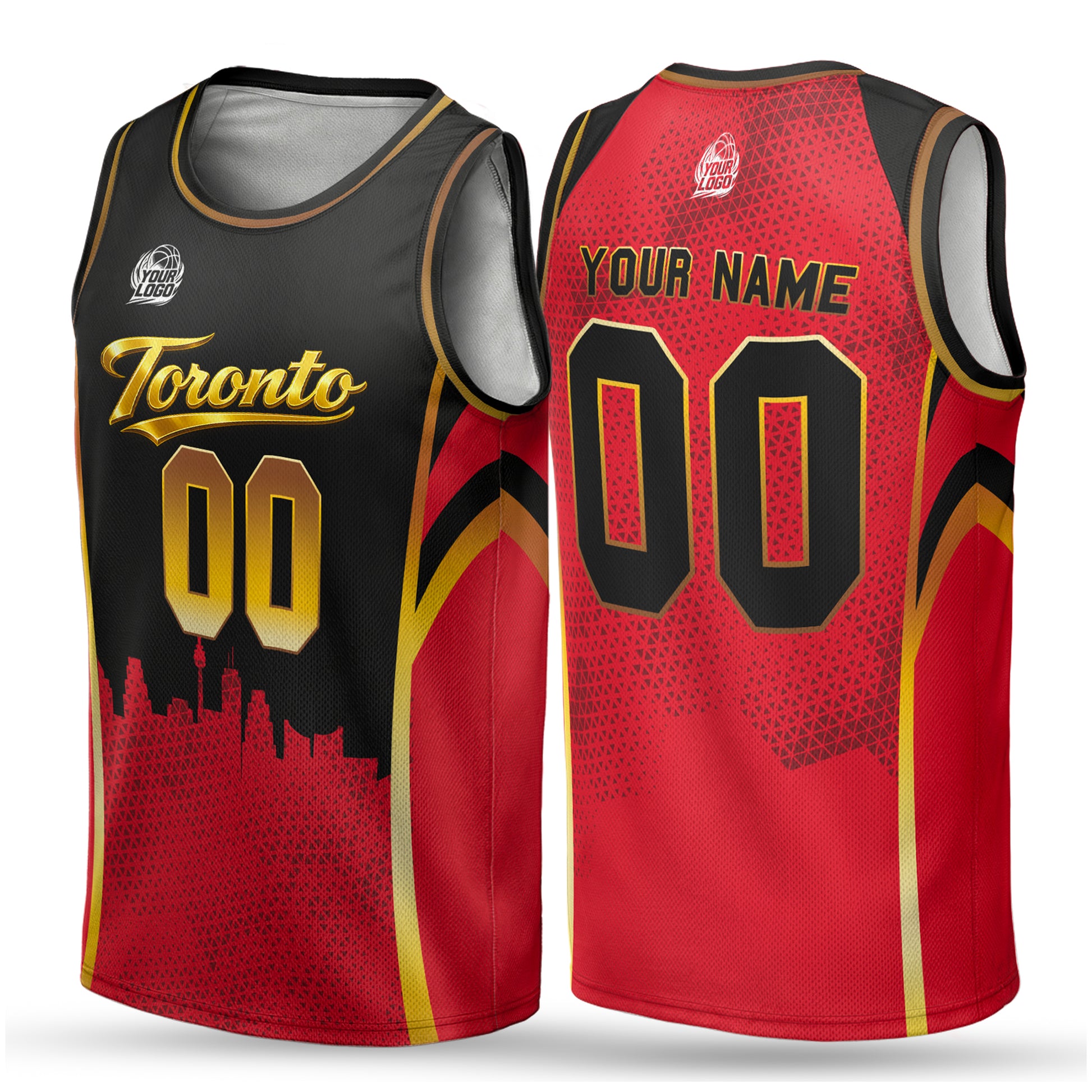 Custom City Basketball Jersey Toronto Design - Add Your Name and Number