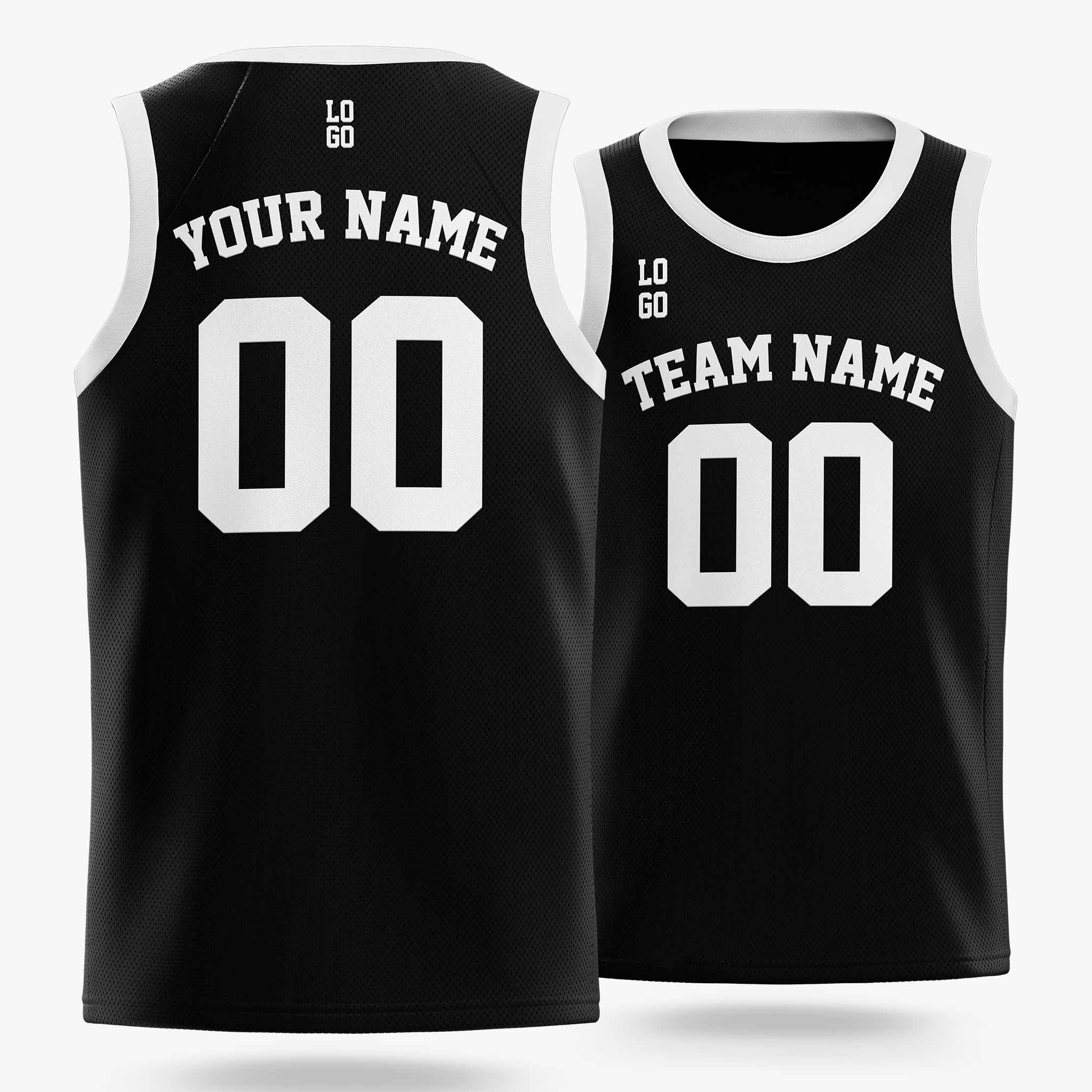 Custom Basketball Jersey Black and White - Design Your Own