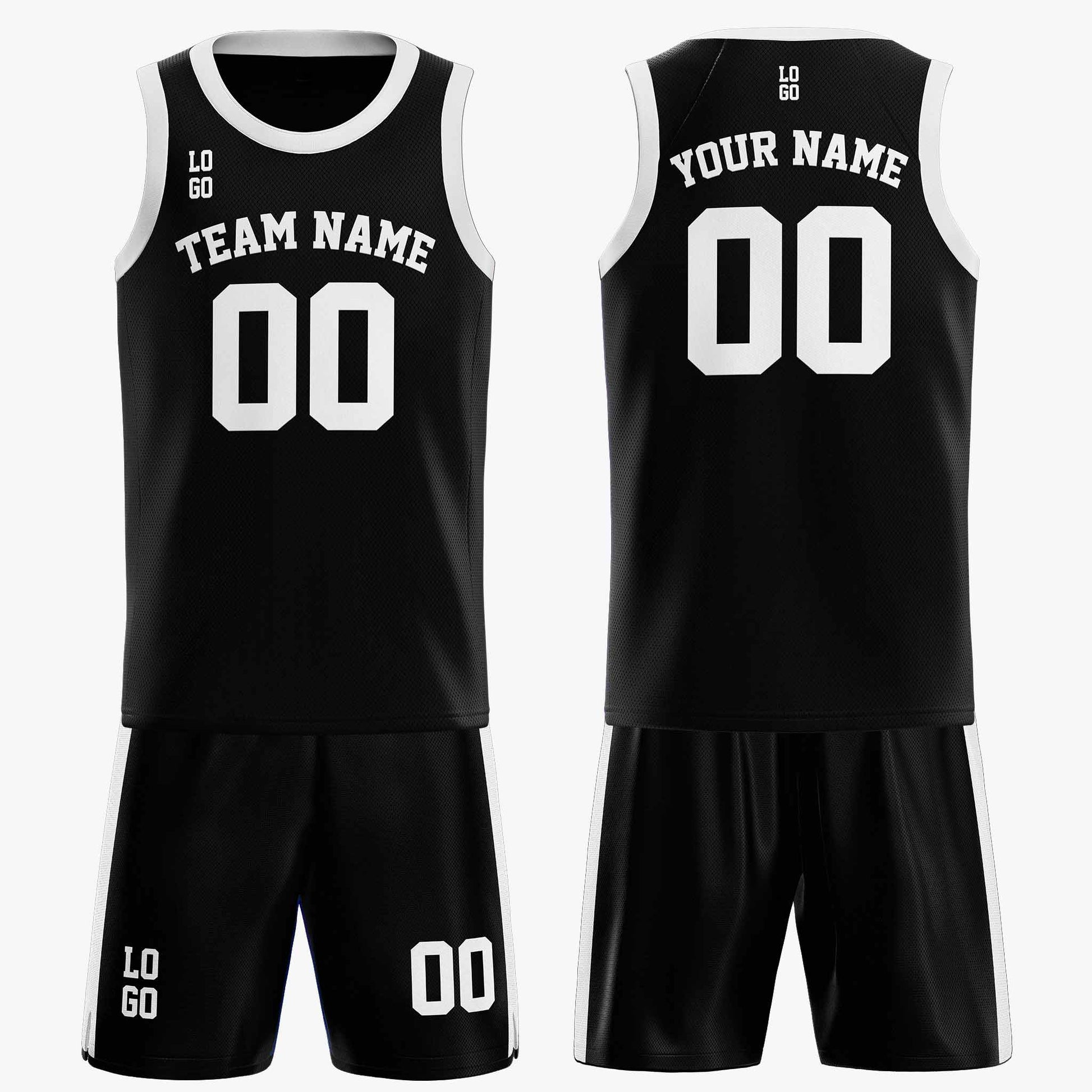 Custom Basketball Jersey Black and White - Design Your Own