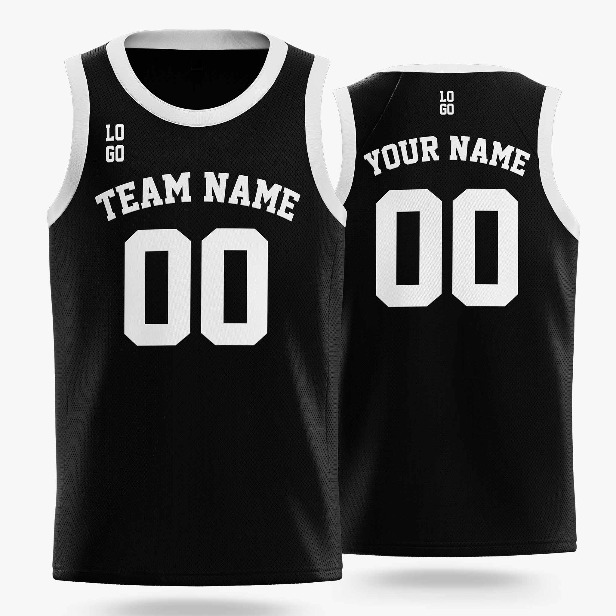 Custom Basketball Jersey Black and White - Design Your Own