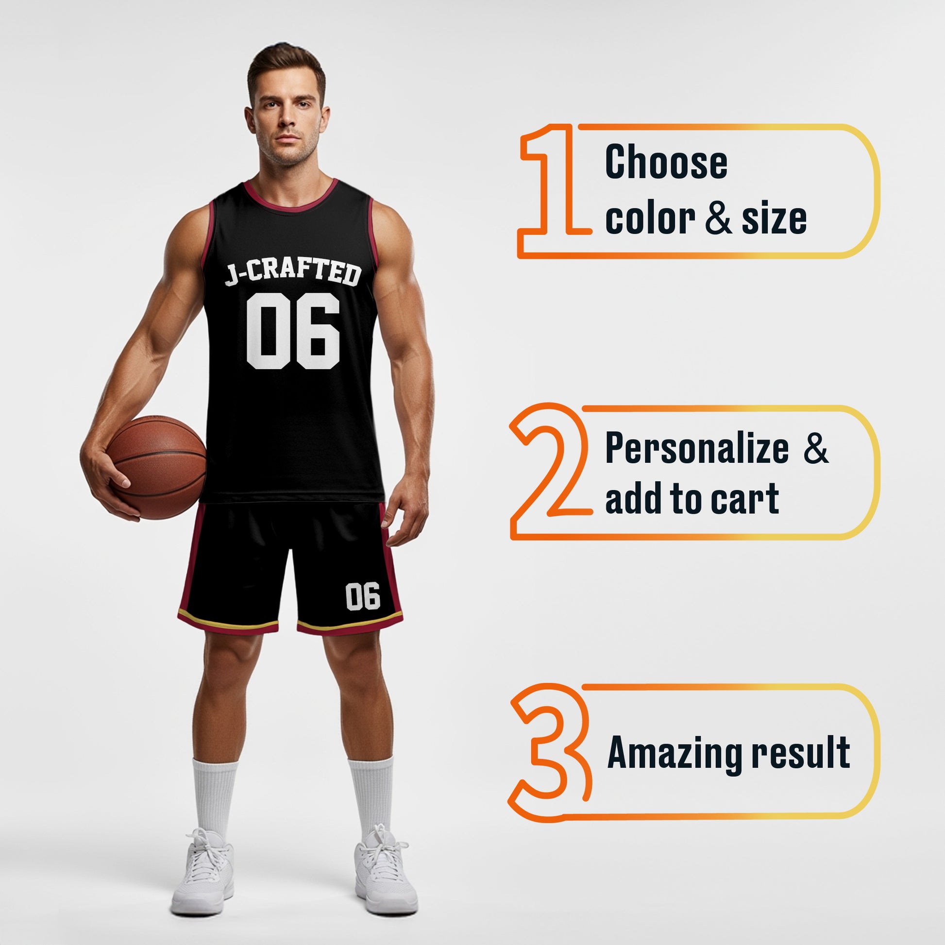 Custom Basketball Jersey Black Maroon Gold and White - Design Your Own