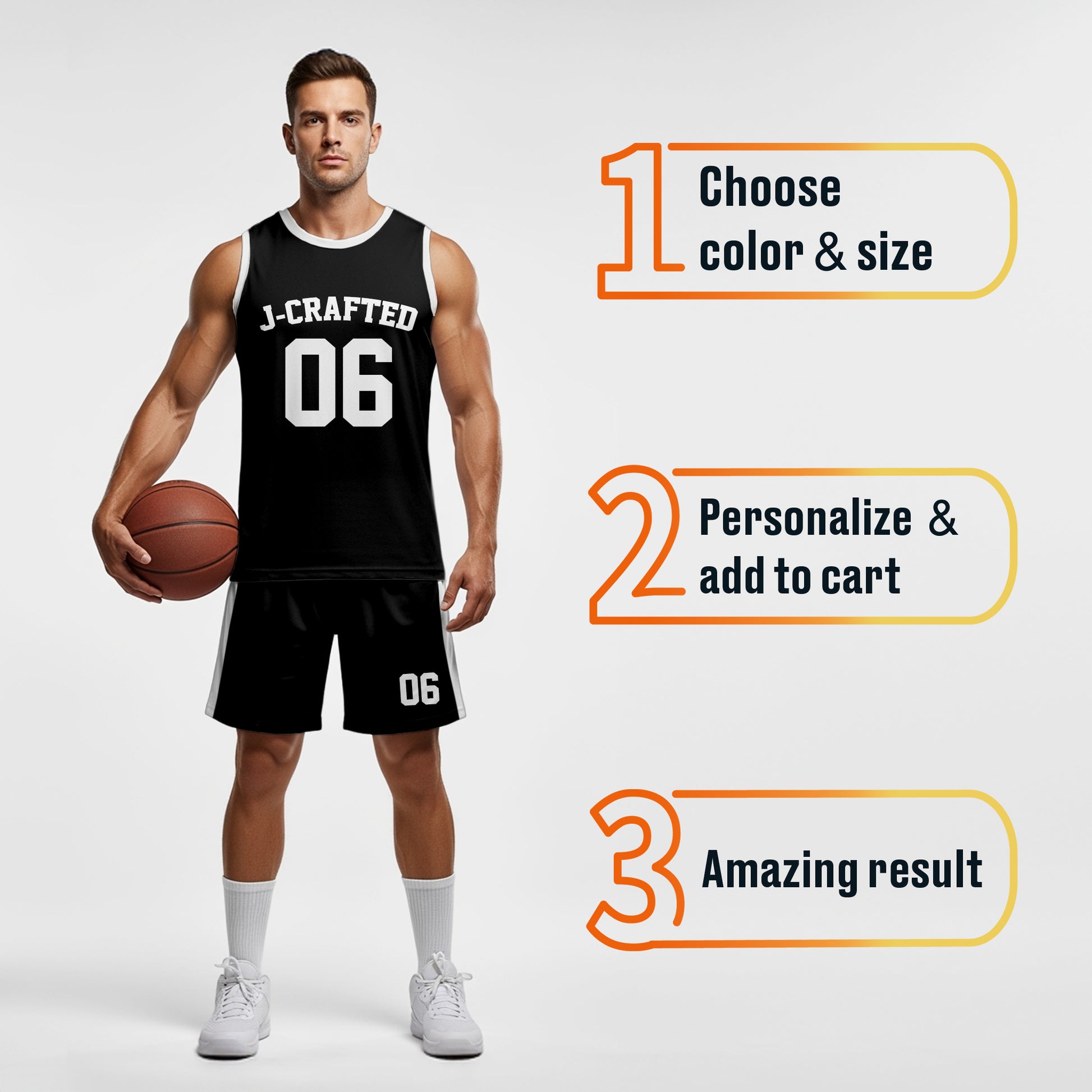 Custom Basketball Jersey Black and White - Design Your Own