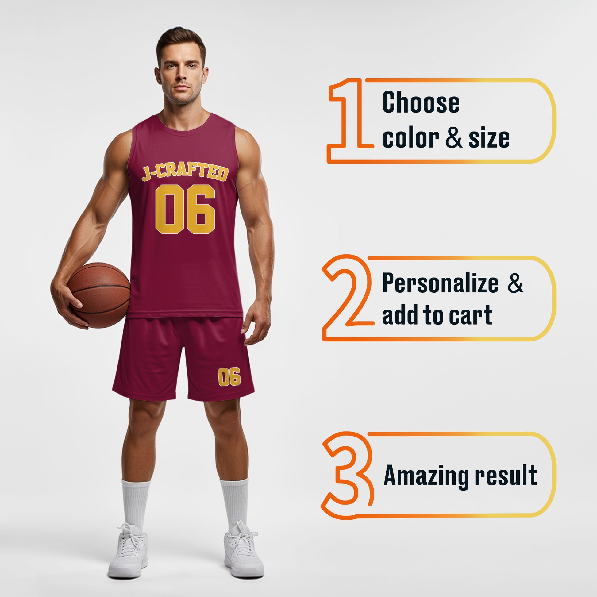 Custom Basketball Jersey Wine and Gold - Design Your Own