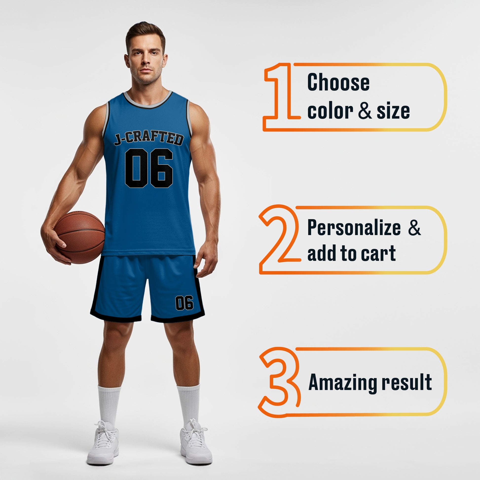 Custom Basketball Jersey Dark Blue Silver and Black - Design Your Own