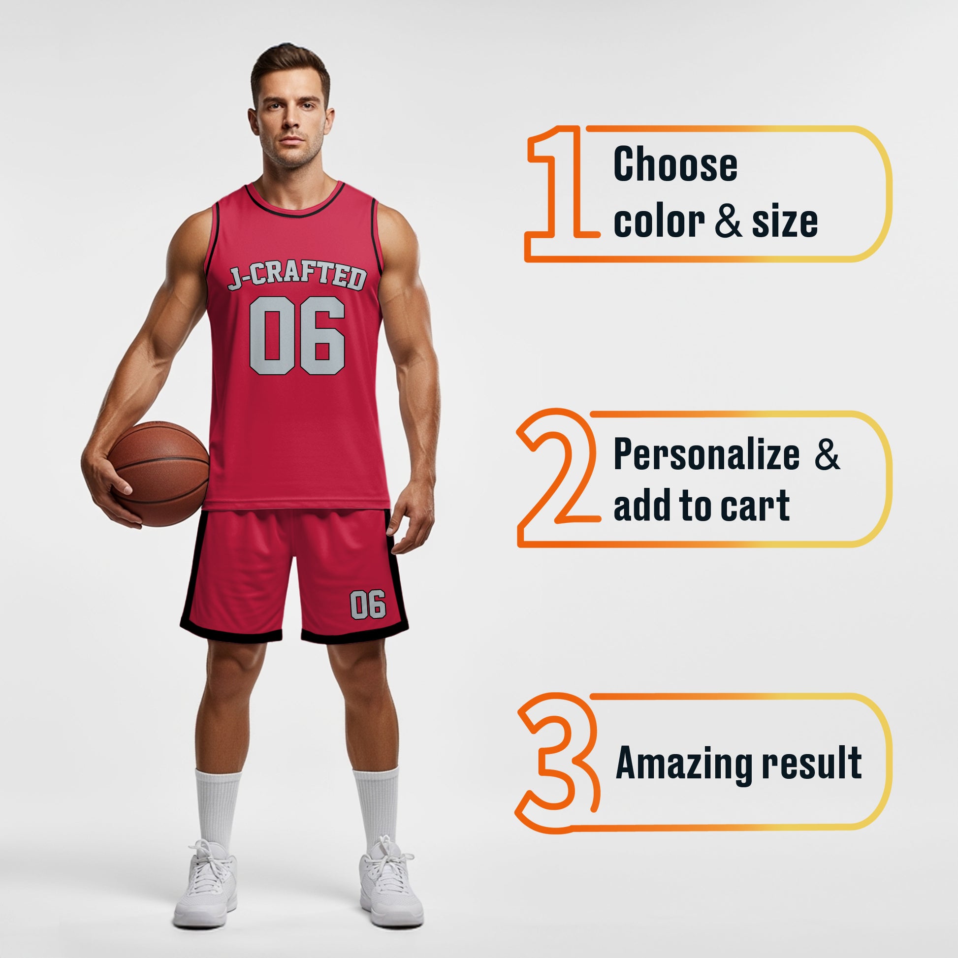 Custom Basketball Jersey Cardinal Black and Silver - Design Your Own