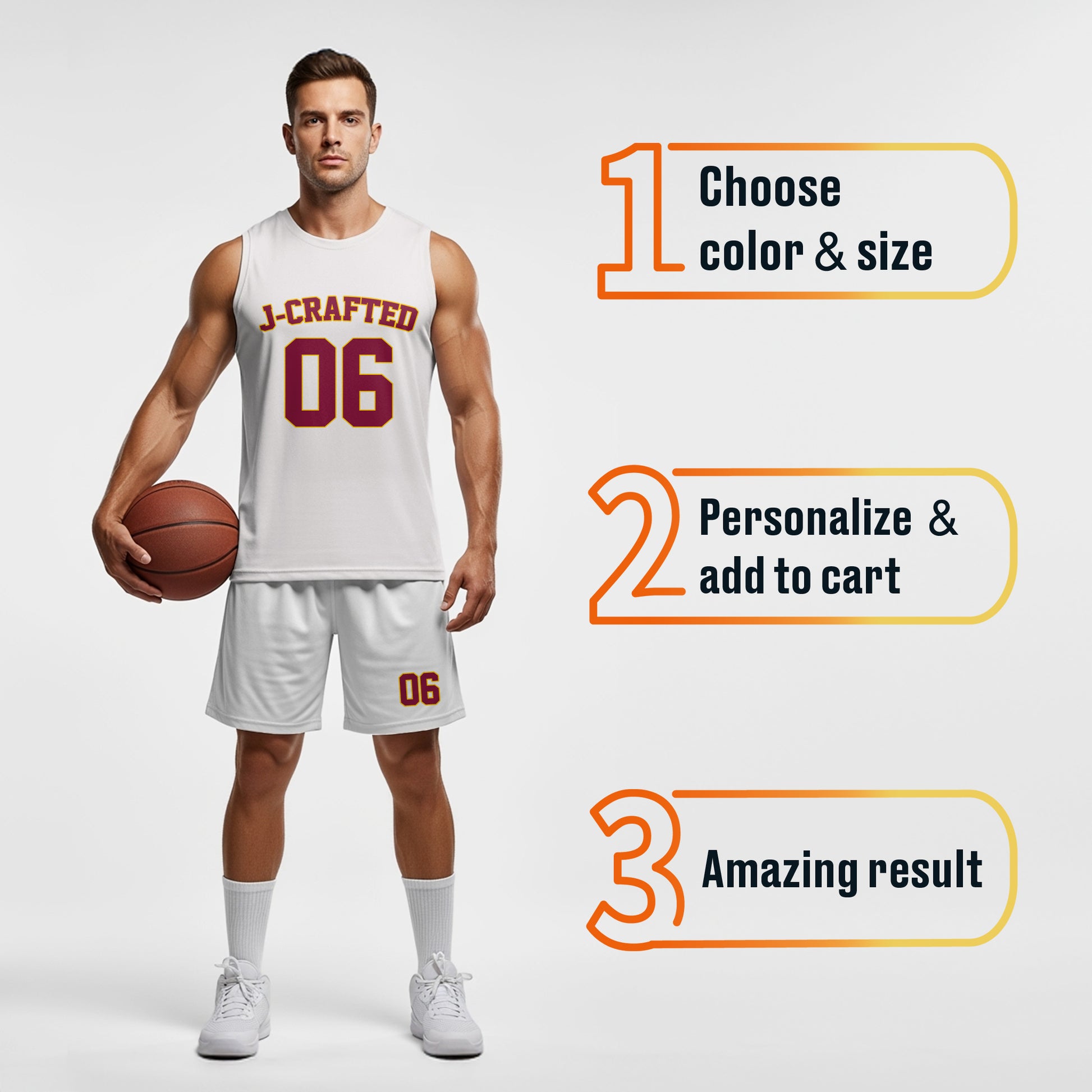 Custom Basketball Jersey White and Wine - Design Your Own