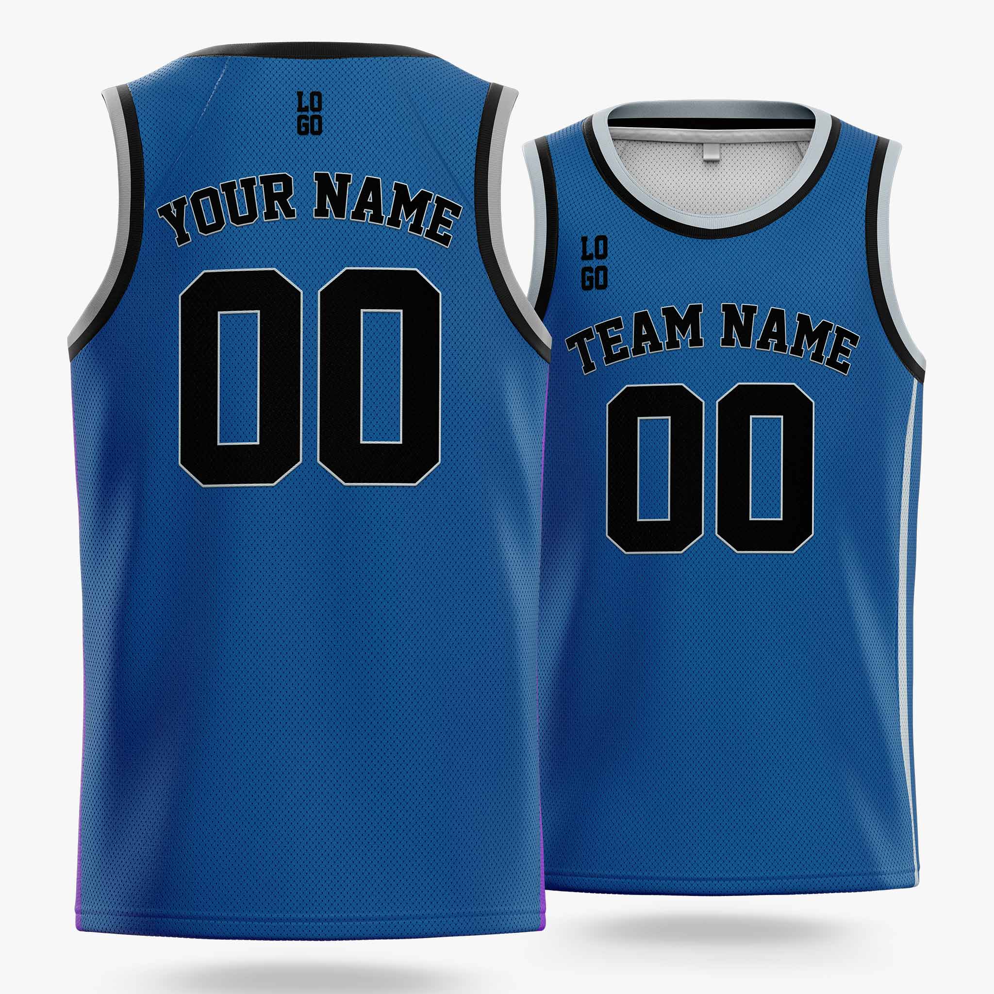 Custom Basketball Jersey Dark Blue Silver and Black - Design Your Own