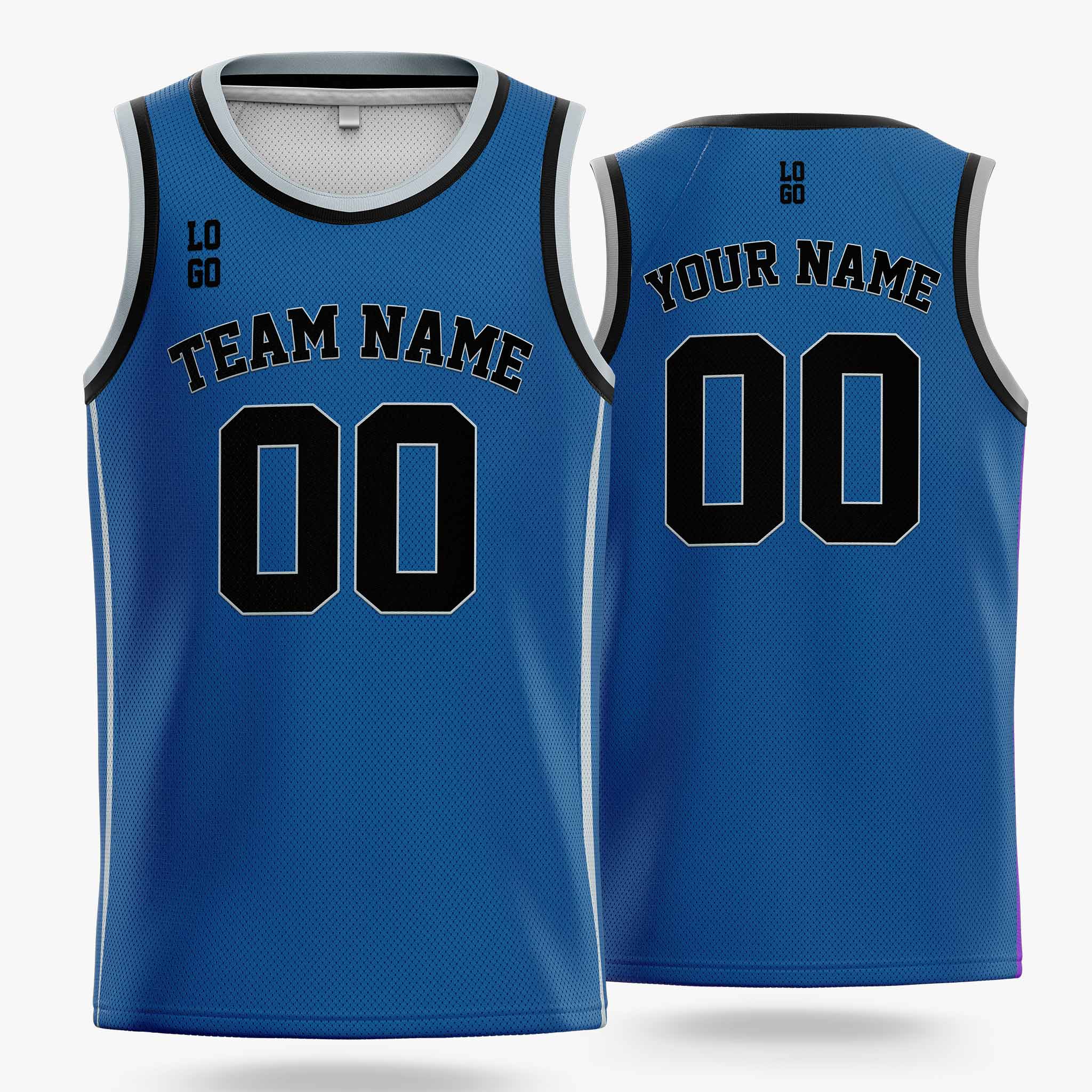 Custom Basketball Jersey Dark Blue Silver and Black - Design Your Own