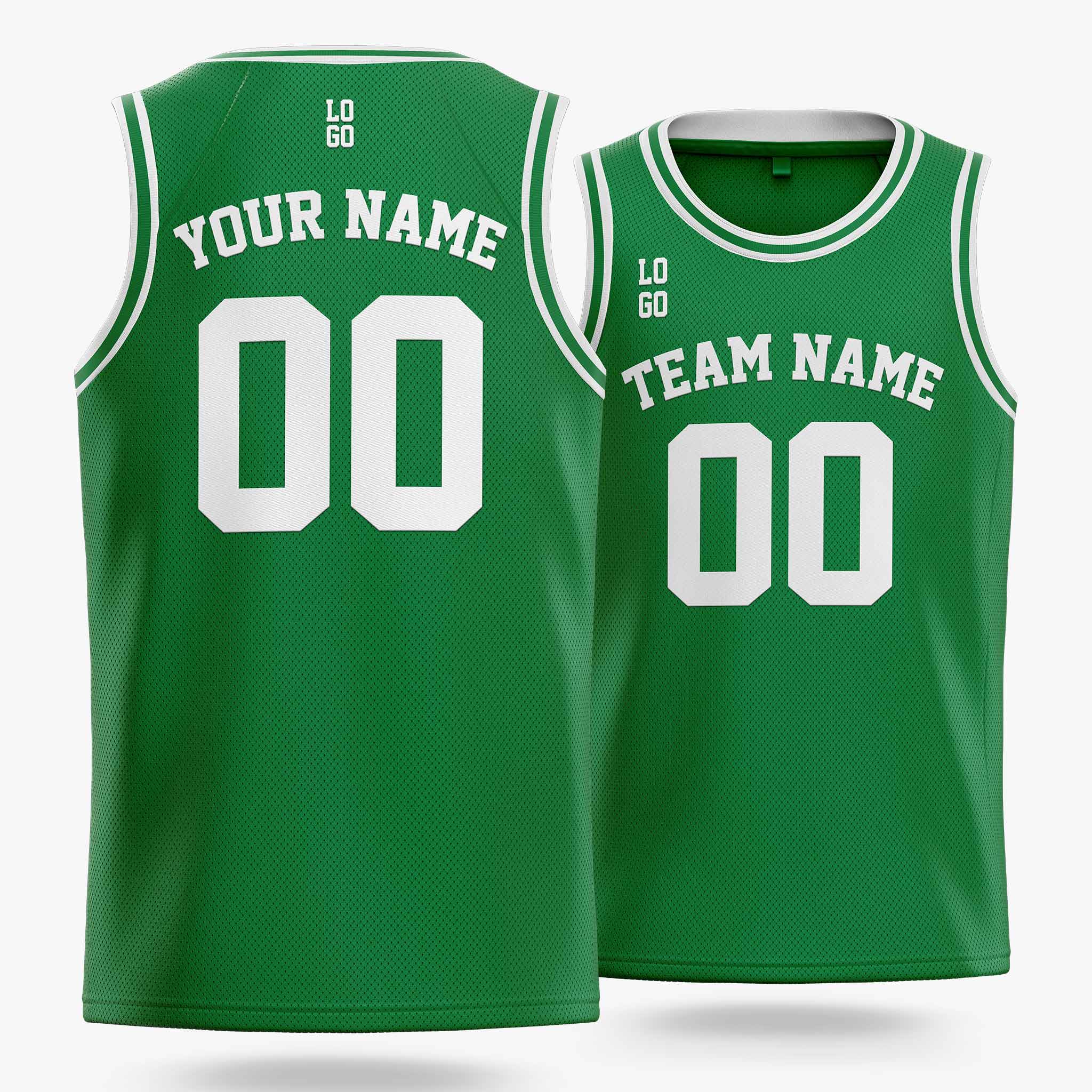 Custom Basketball Jersey Green and White - Design Your Own