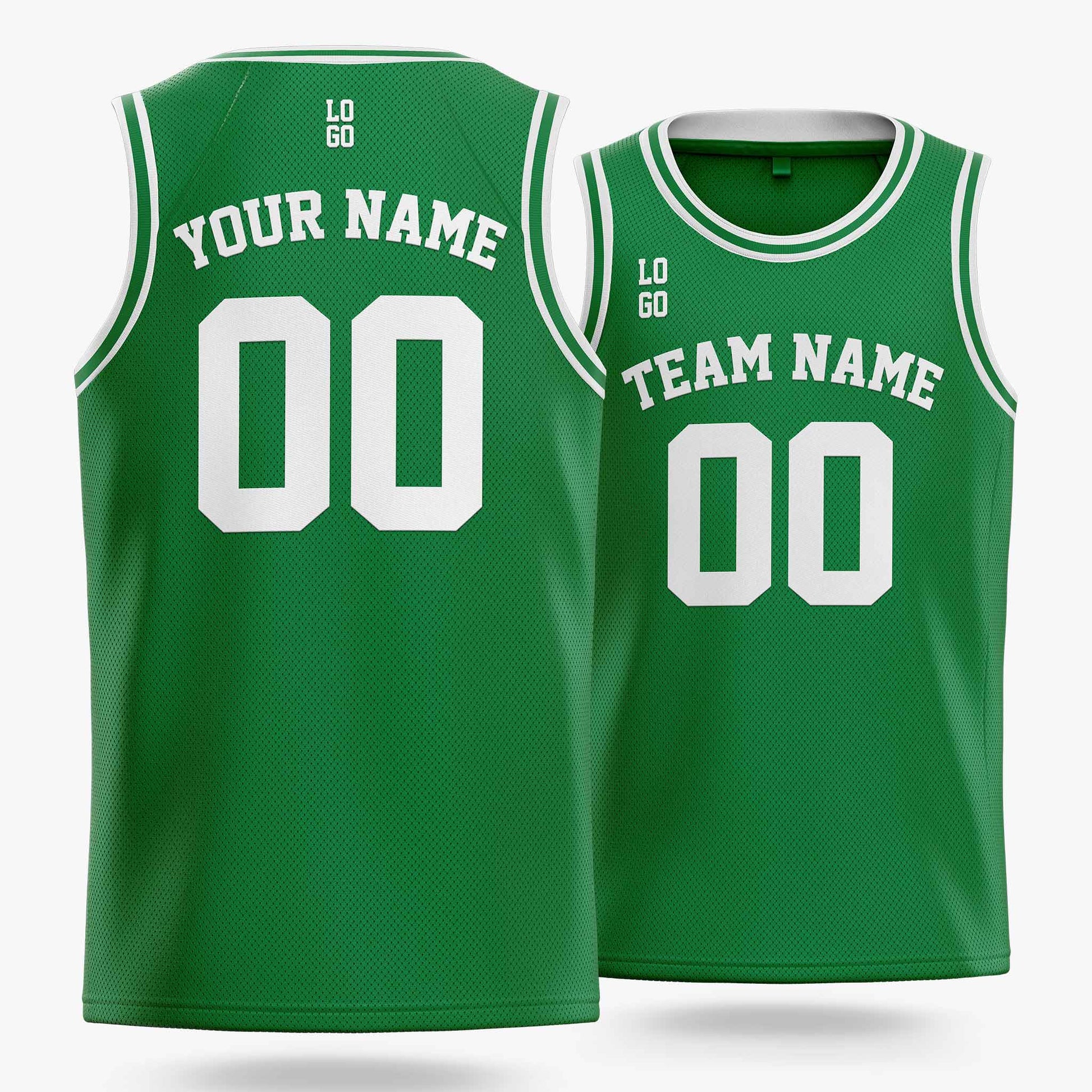 Custom Basketball Jersey Green and White - Design Your Own