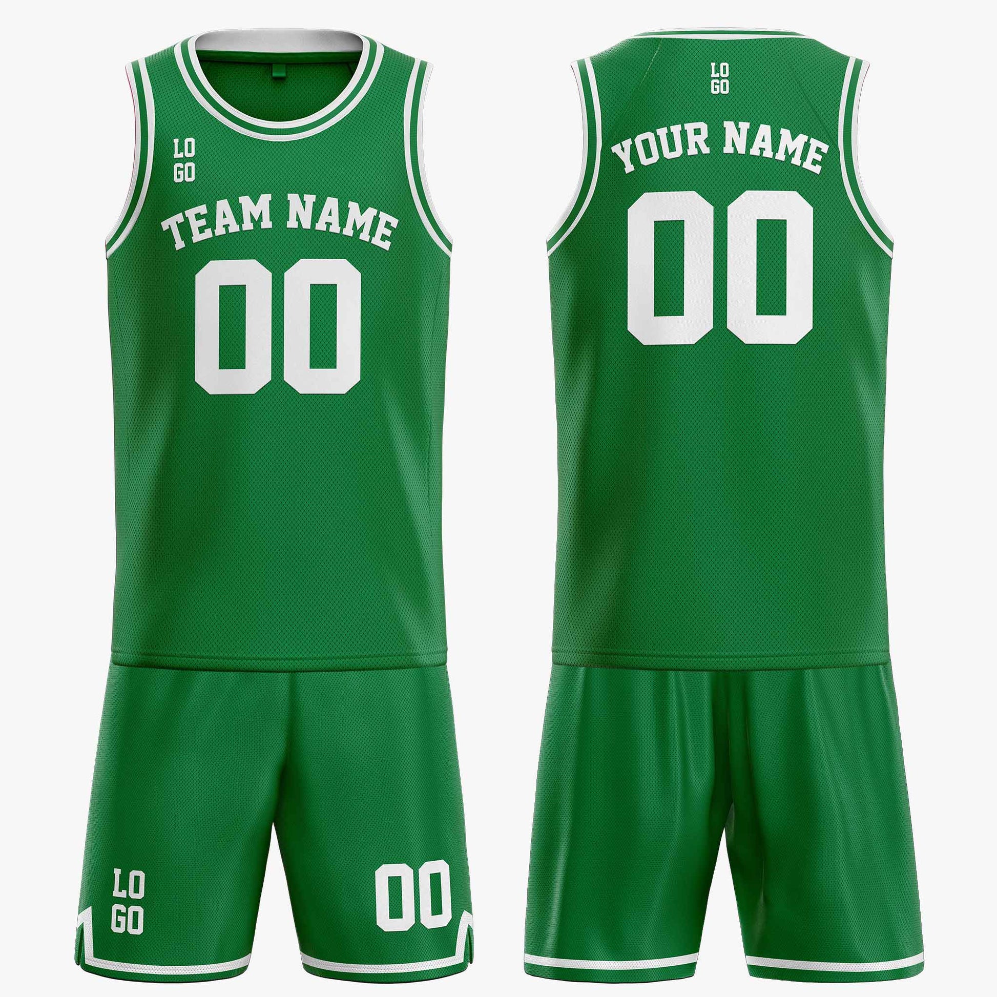 Custom Basketball Jersey Green and White - Design Your Own