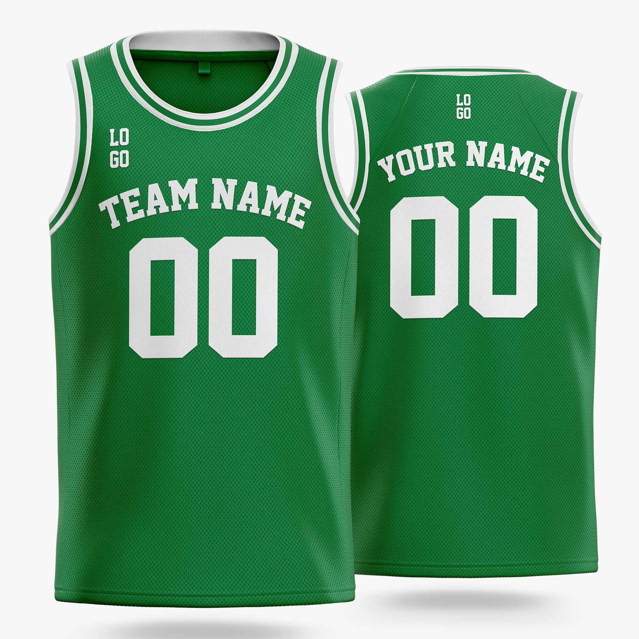 Custom Basketball Jersey Green and White - Design Your Own