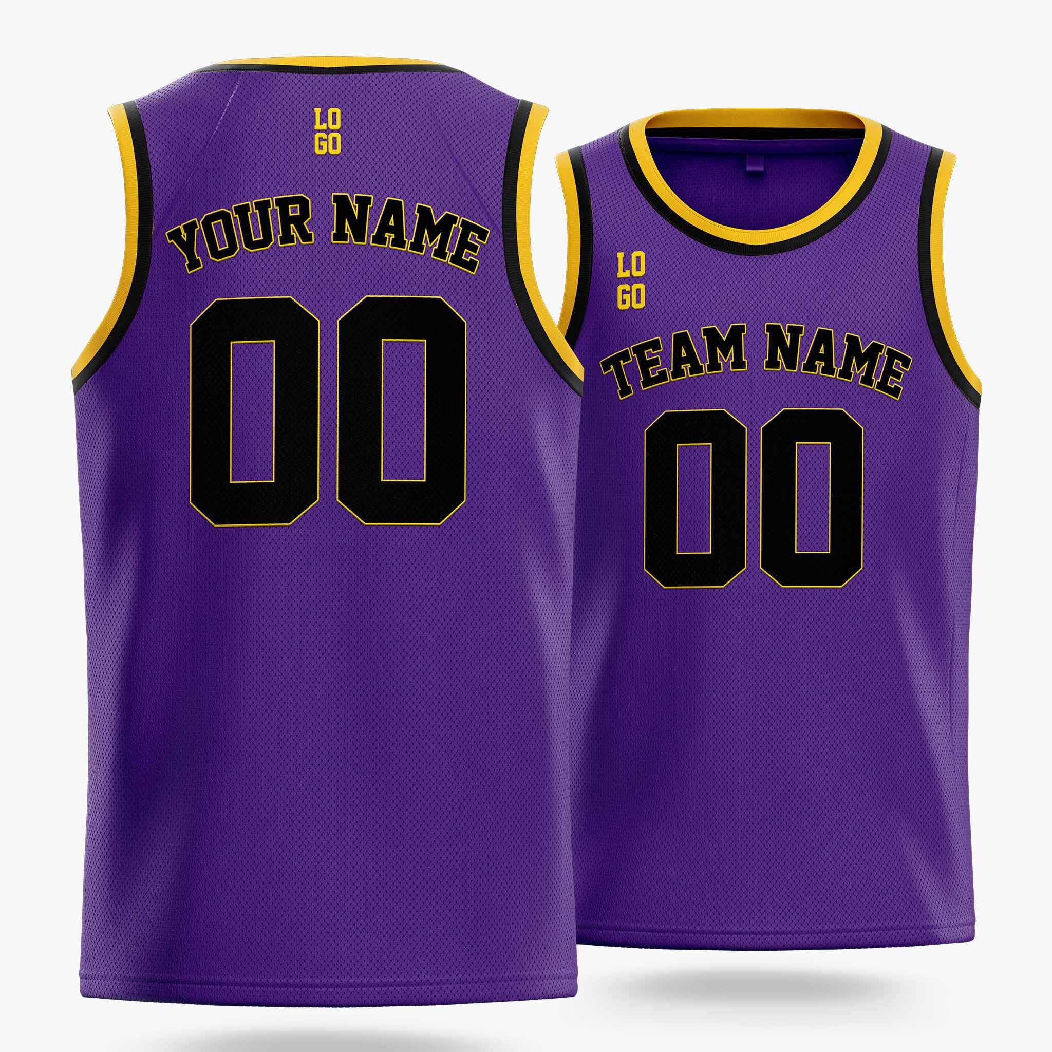 Custom Basketball Jersey Purple Yellow and Black - Design Your Own