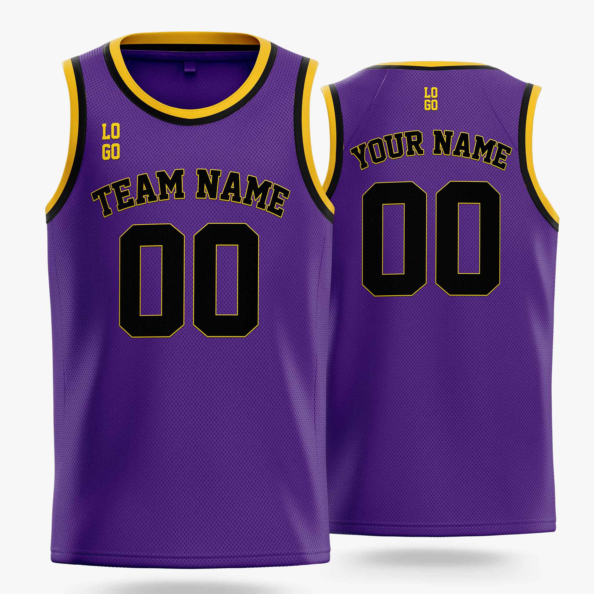 Custom Basketball Jersey Purple Yellow and Black - Design Your Own