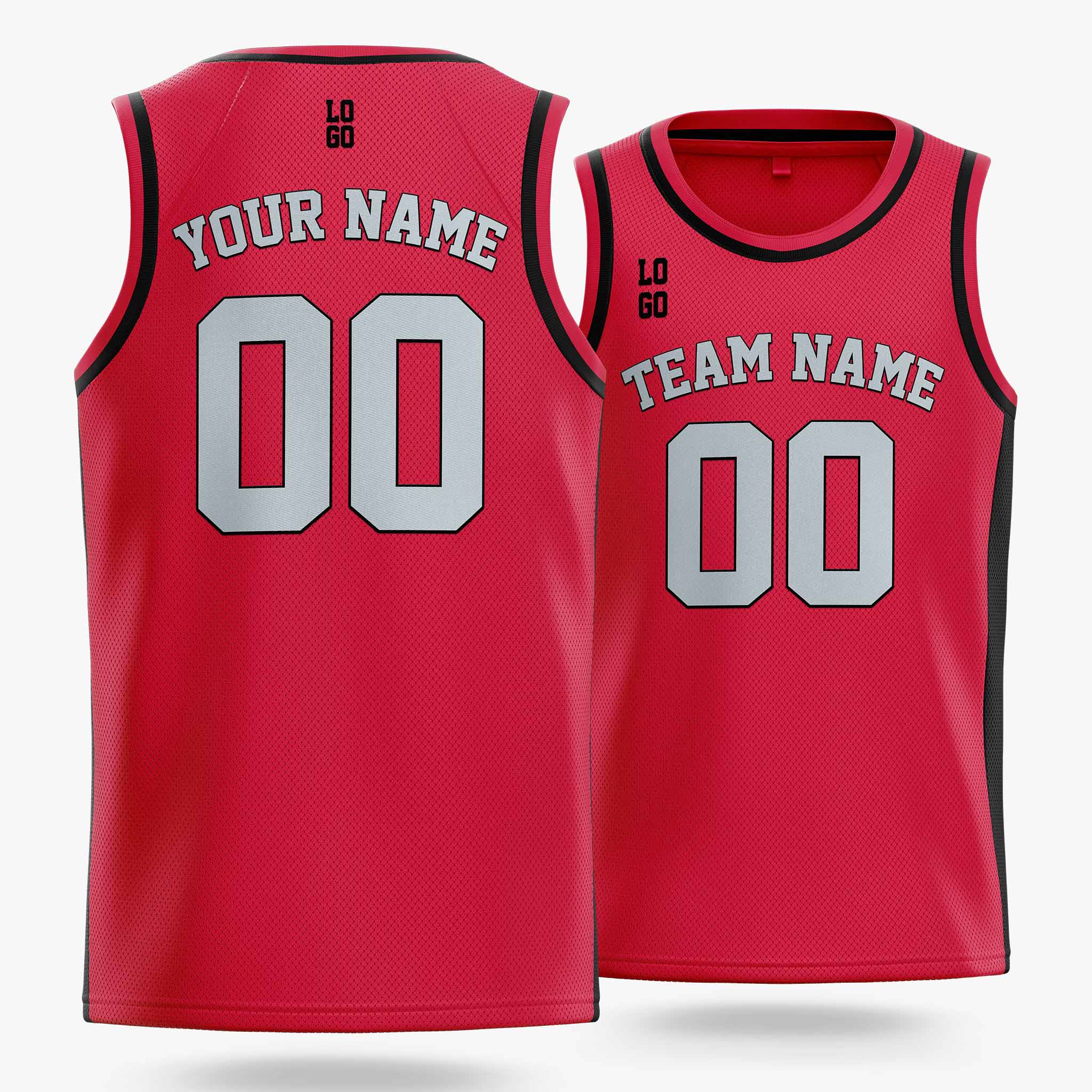 Custom Basketball Jersey Cardinal Black and Silver - Design Your Own
