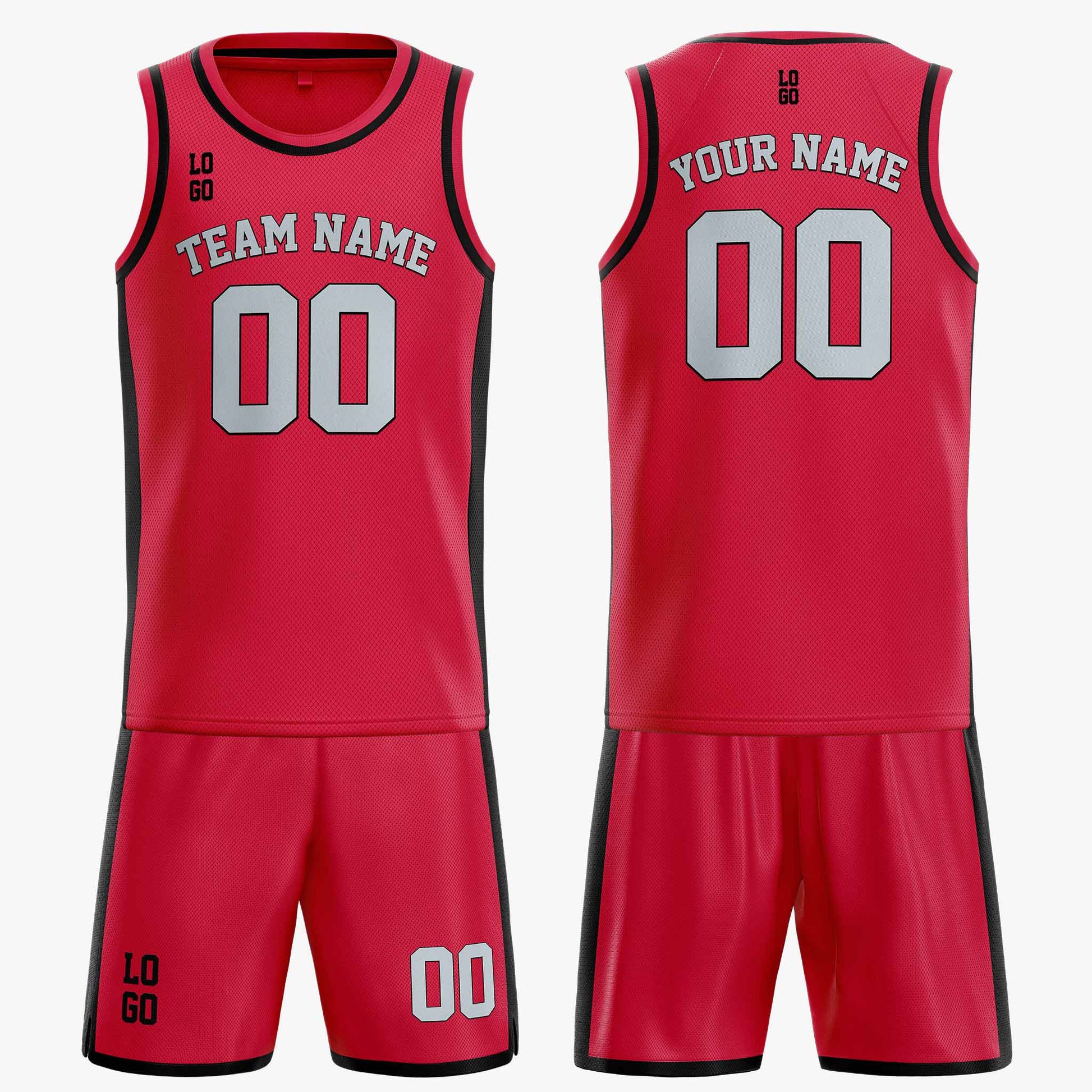 Custom Basketball Jersey Cardinal Black and Silver - Design Your Own
