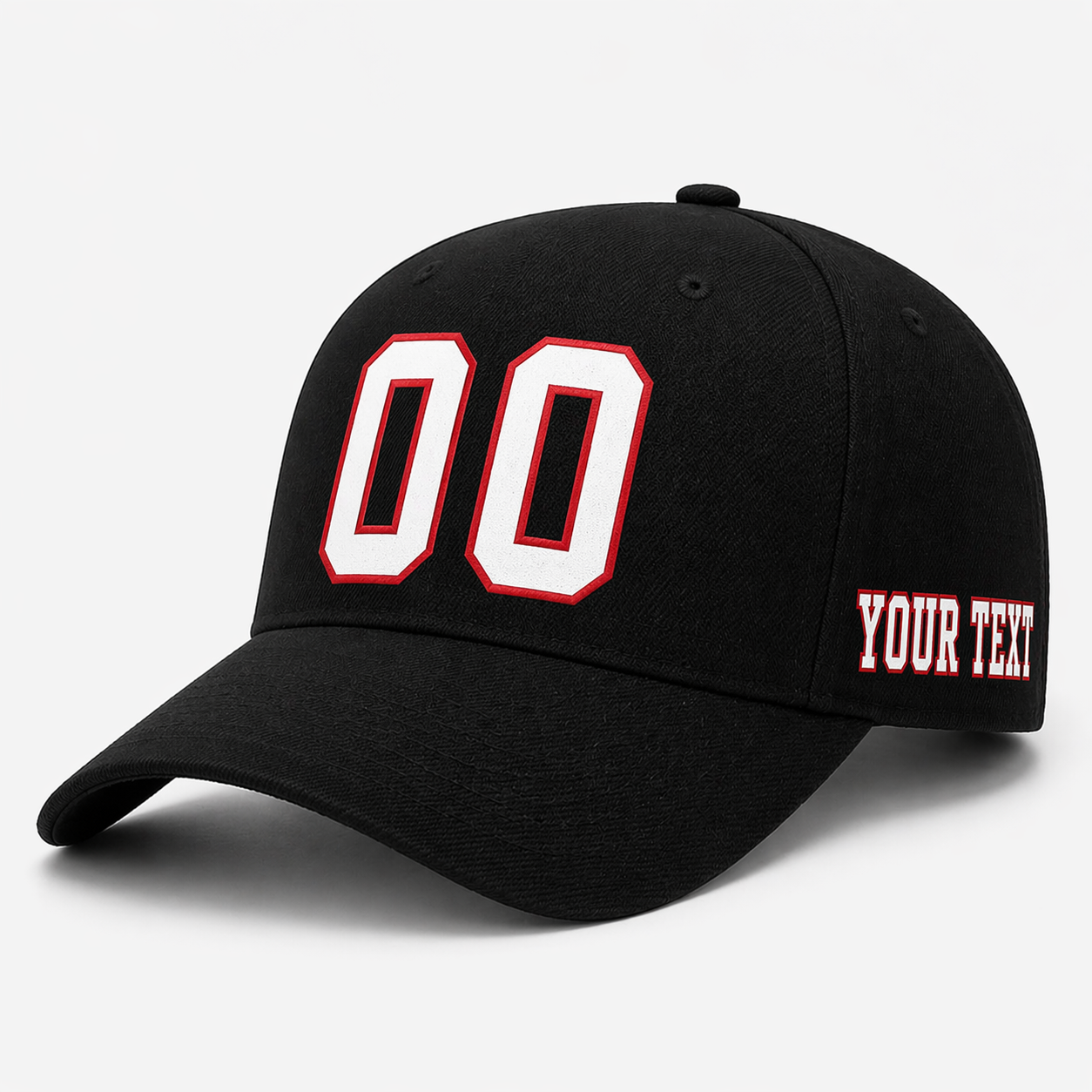 Custom Black Baseball Cap, Add Your Name, Team Name and Number