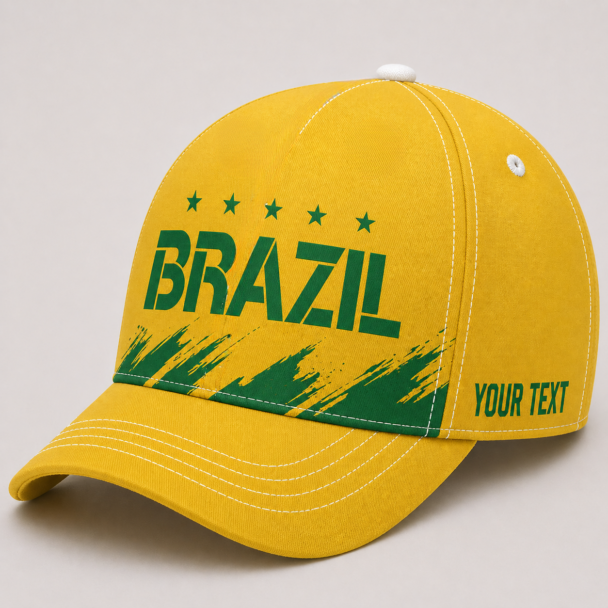 Custom Brazil Baseball Cap, Add Your Name, Team Name and Number